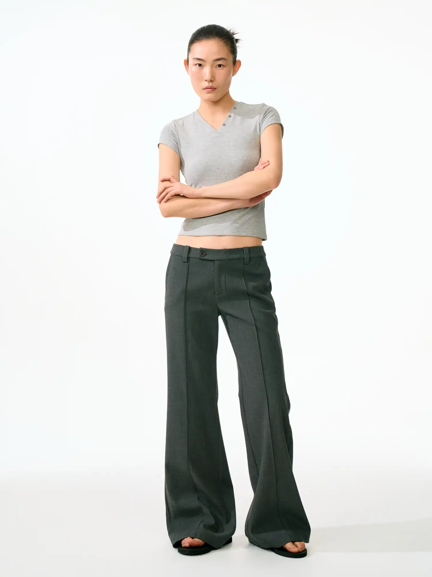 90s Retro Low-Rise Floor-Length Puddle Pants - Image 11