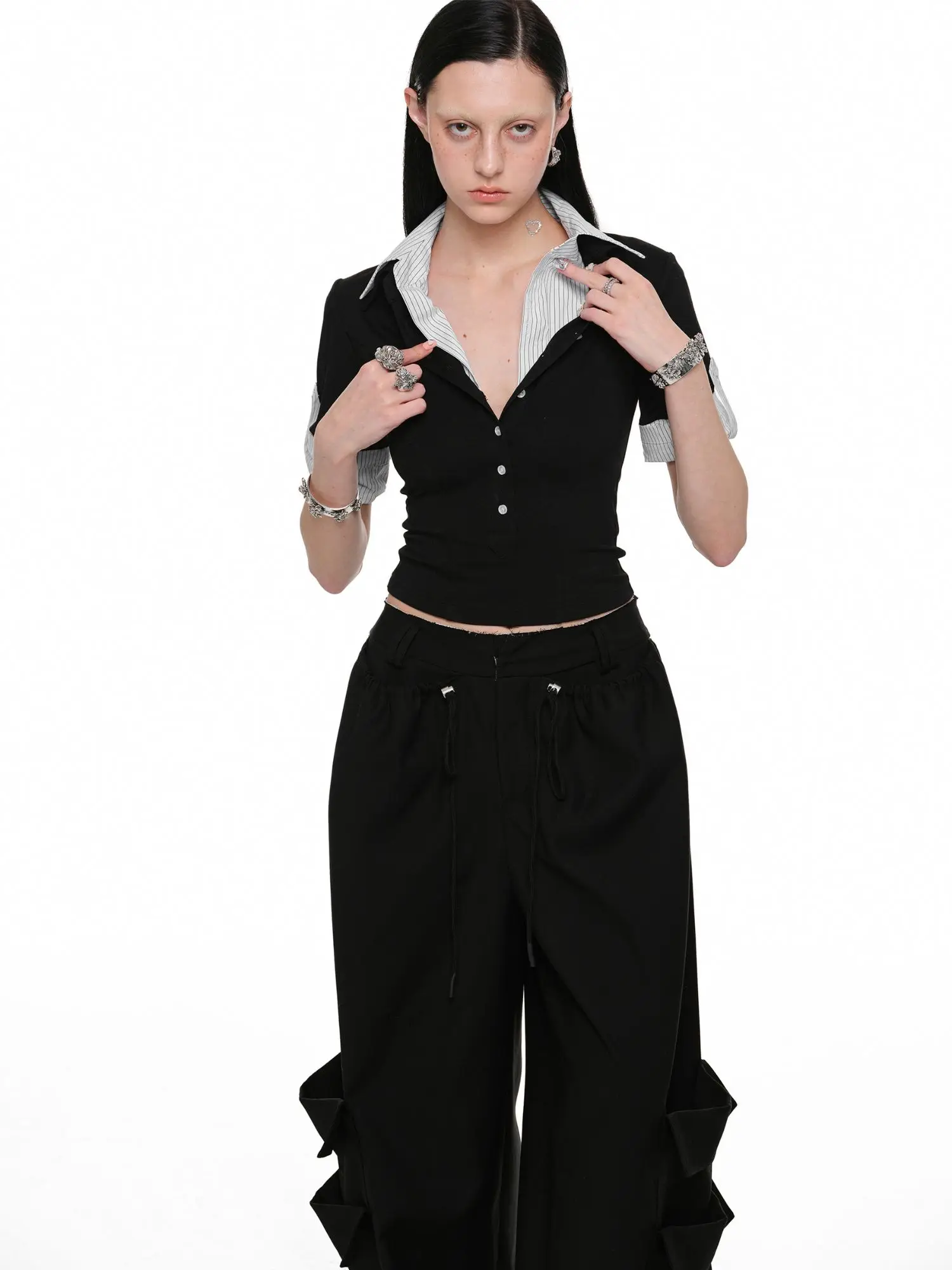 Acubi Style Layered Polo Top - Image 3