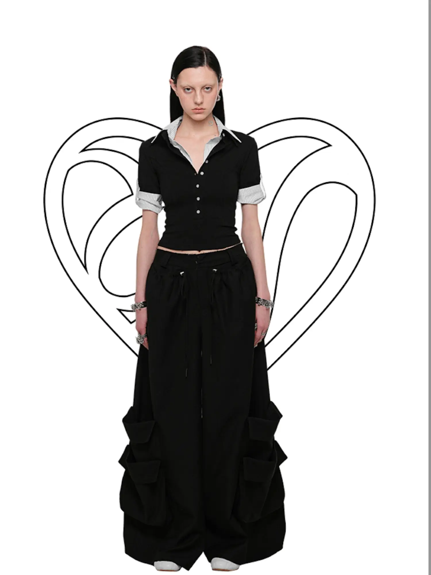 Acubi Style Layered Polo Top - Image 4