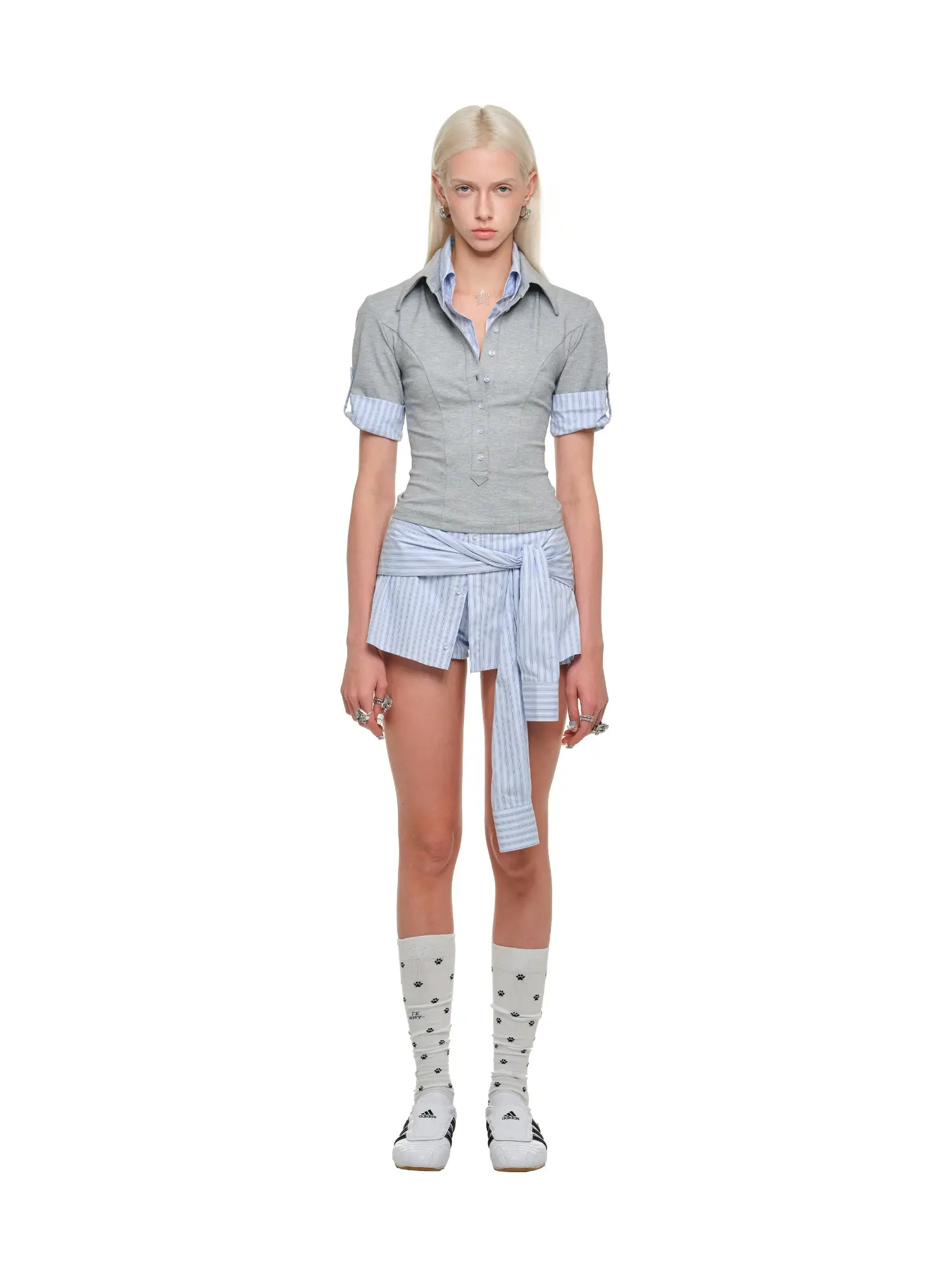 Acubi Style Layered Polo Top - Image 9