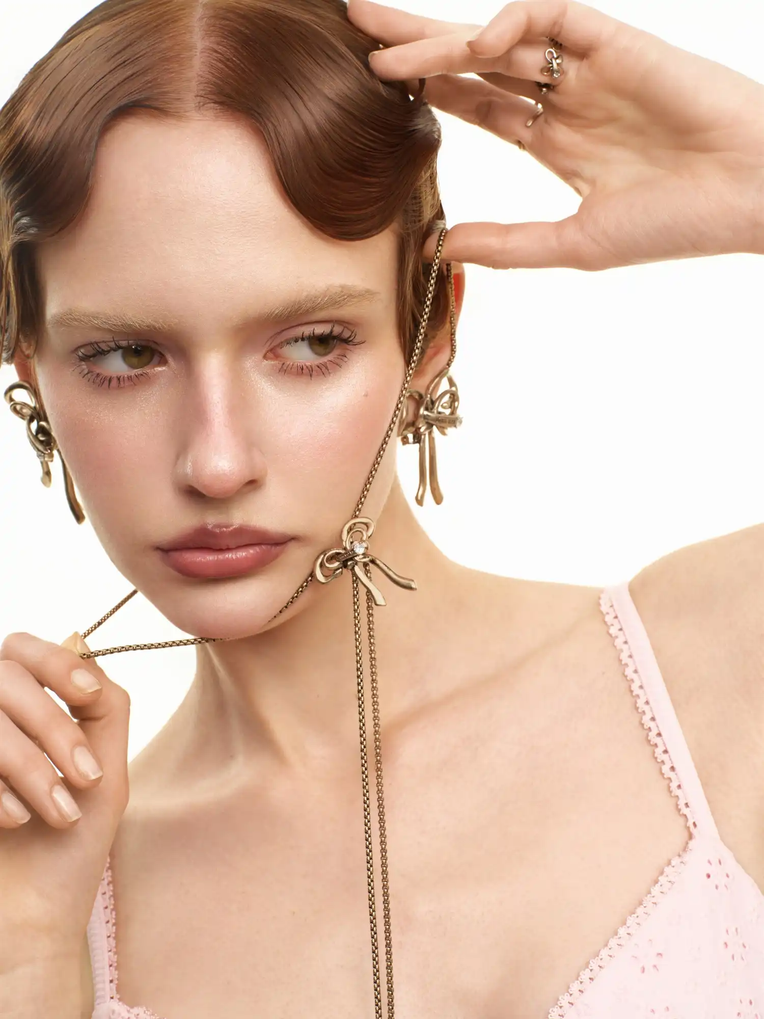 Antique Sculptural Bow Lariat Necklace - Image 4