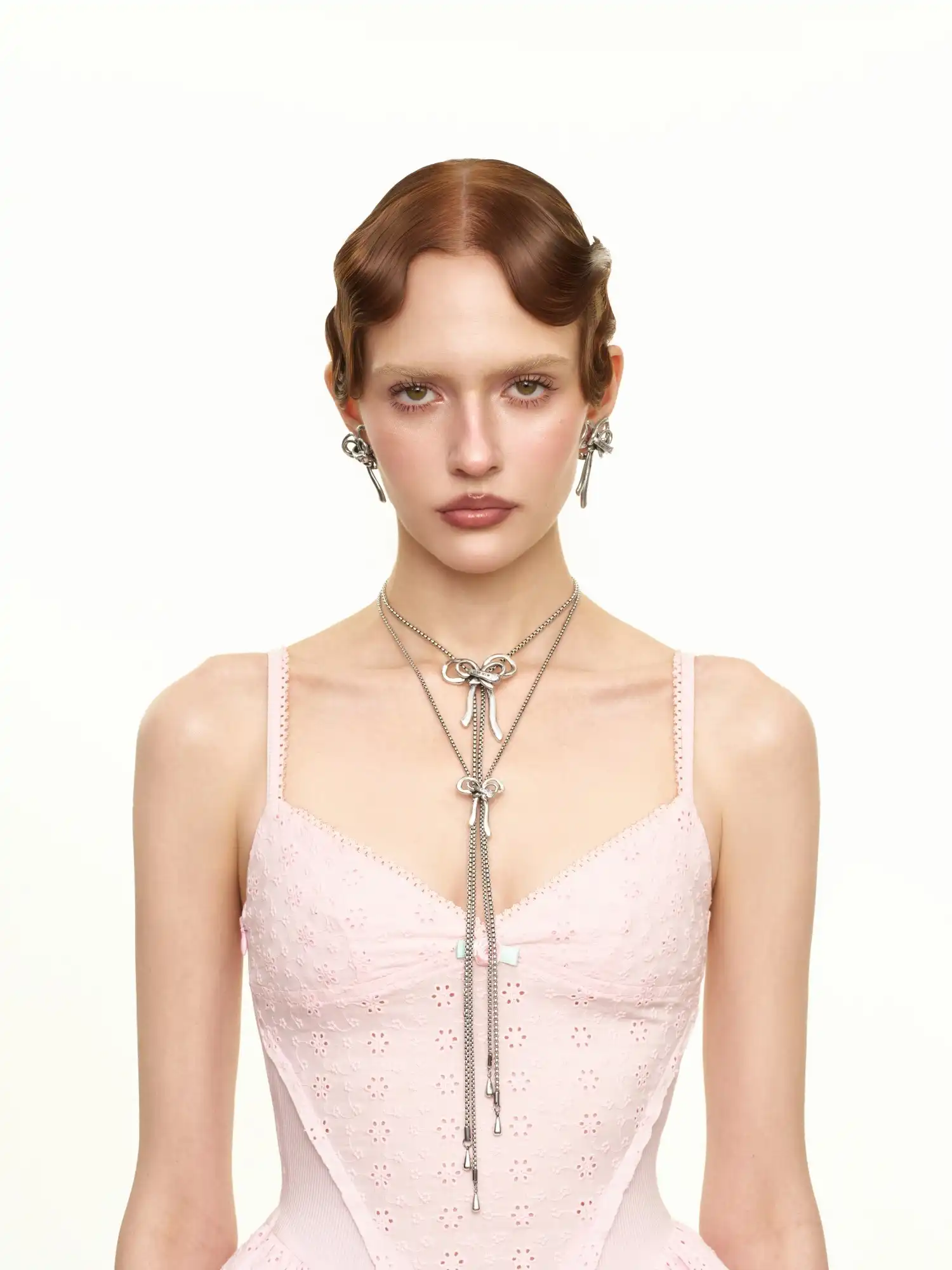 Antique Sculptural Bow Lariat Necklace - Image 6
