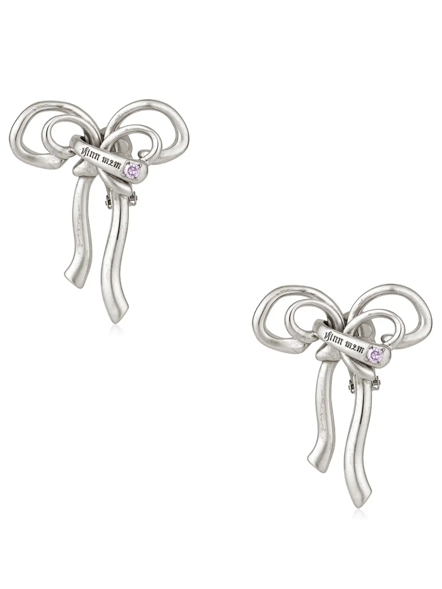 Antiqued Sculptural Bow Statement Earrings - Image 7