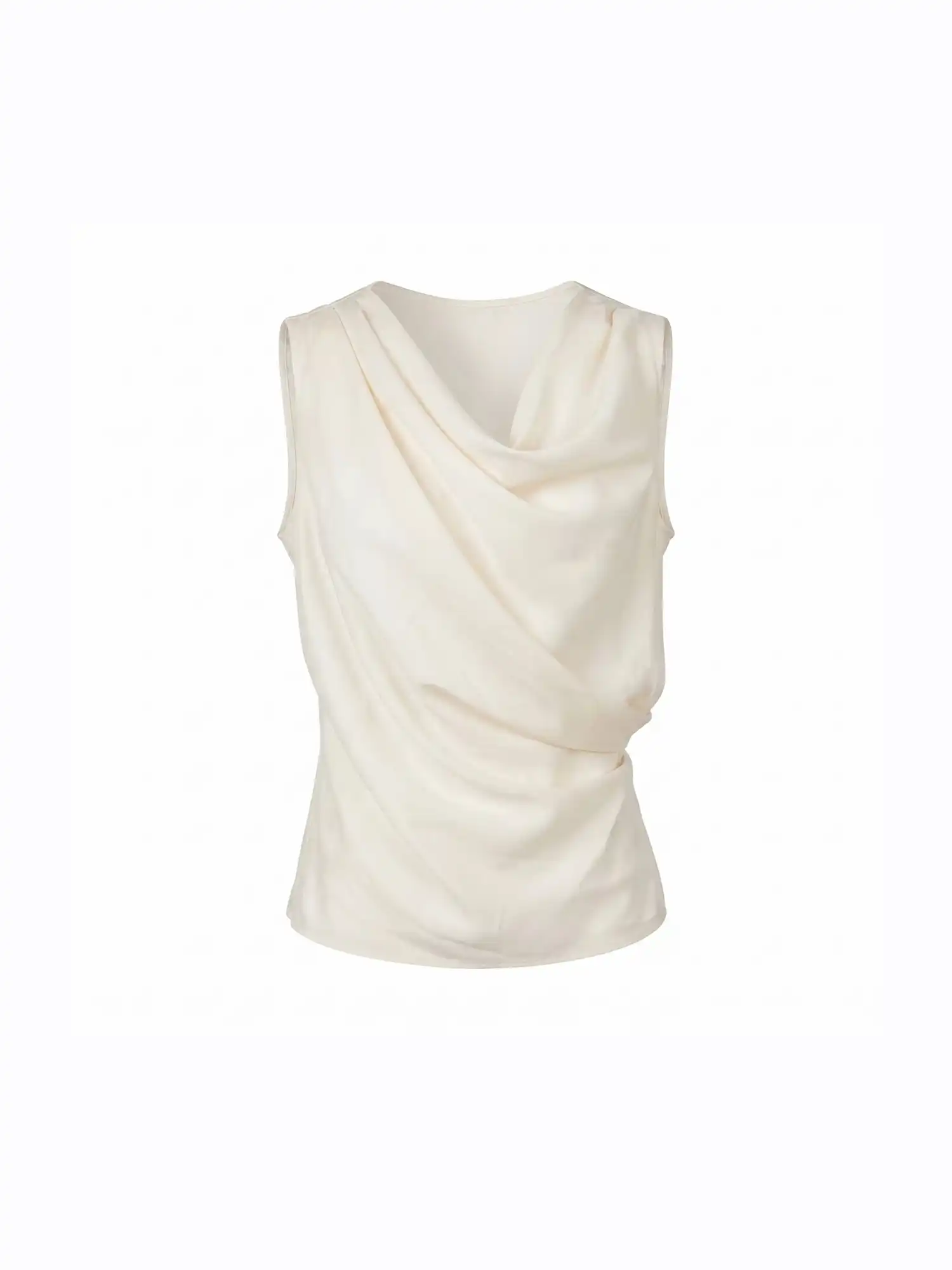 Asymmetric Cowl Neck Draped Tank Top - Image 3