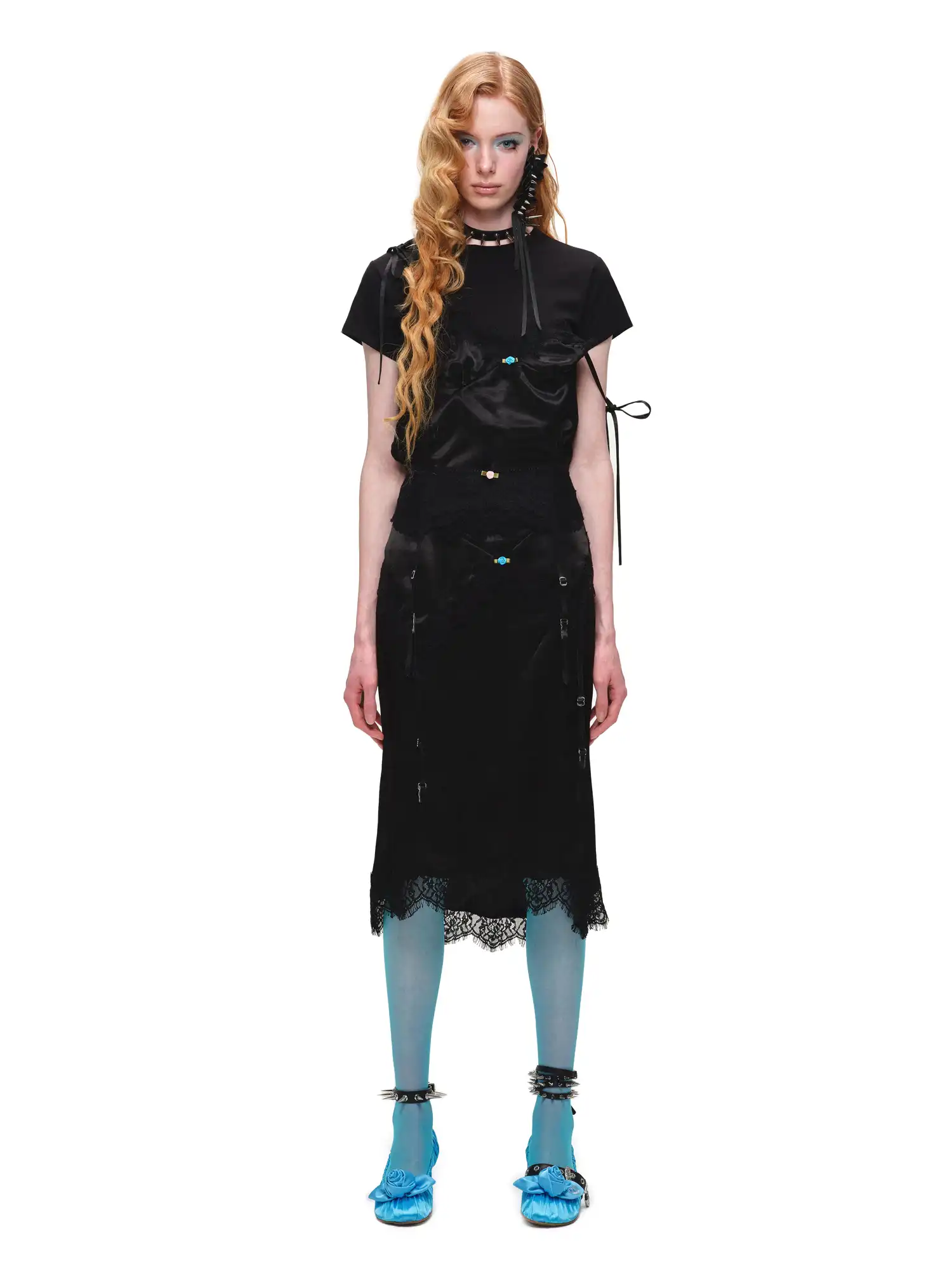 Asymmetrical Satin Lace Top - Image 10