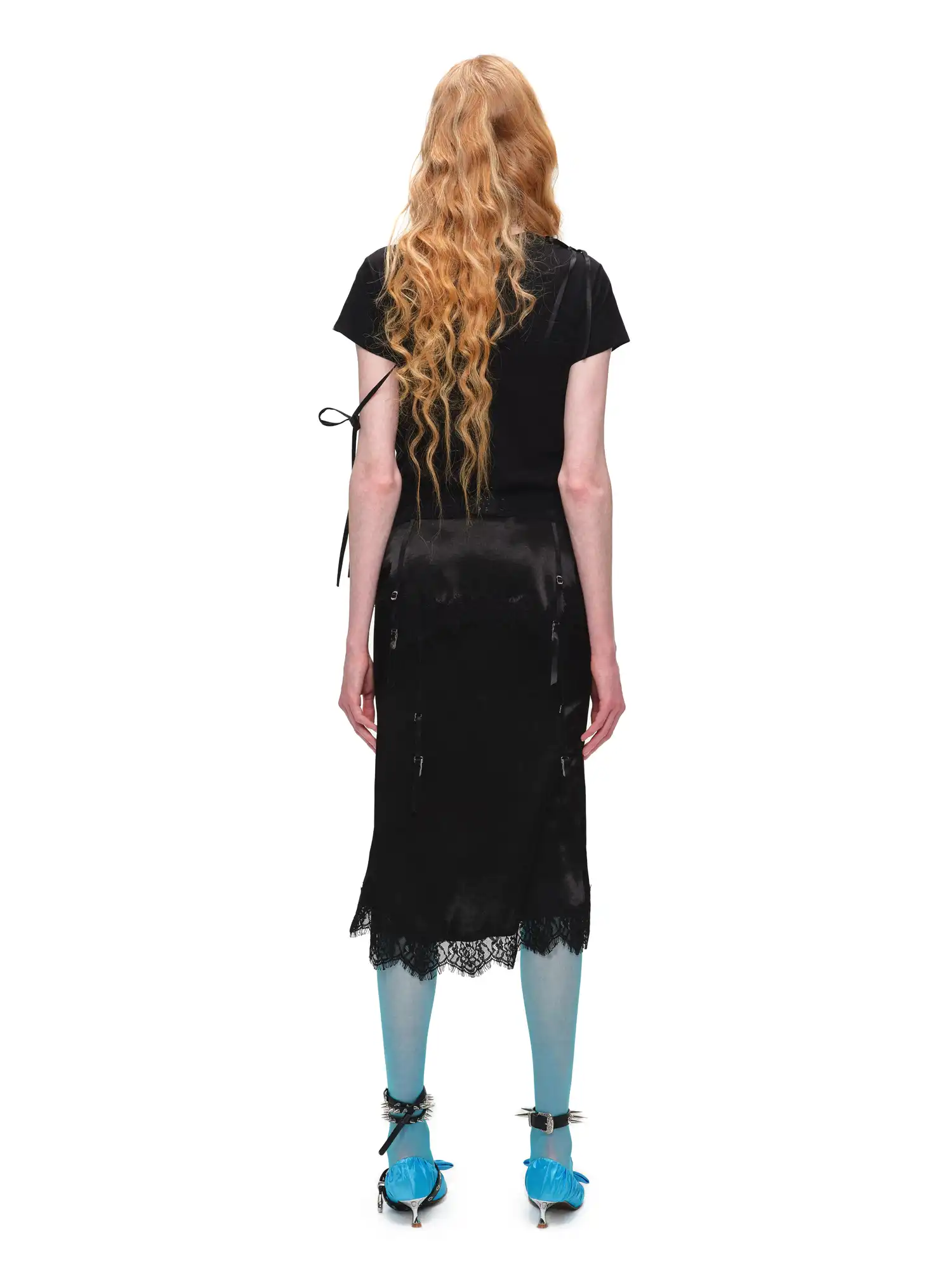 Asymmetrical Satin Lace Top - Image 11