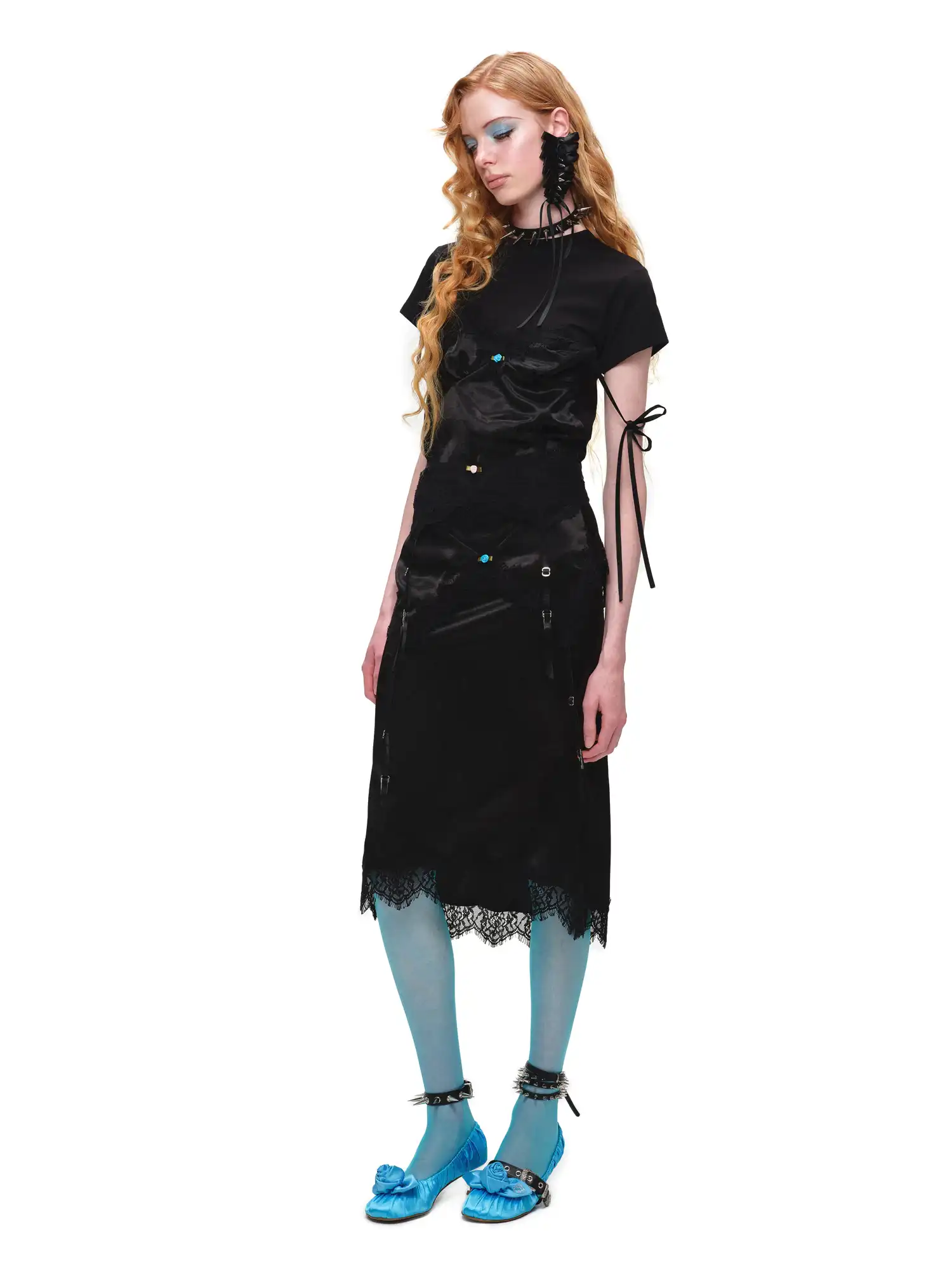 Asymmetrical Satin Lace Top - Image 12
