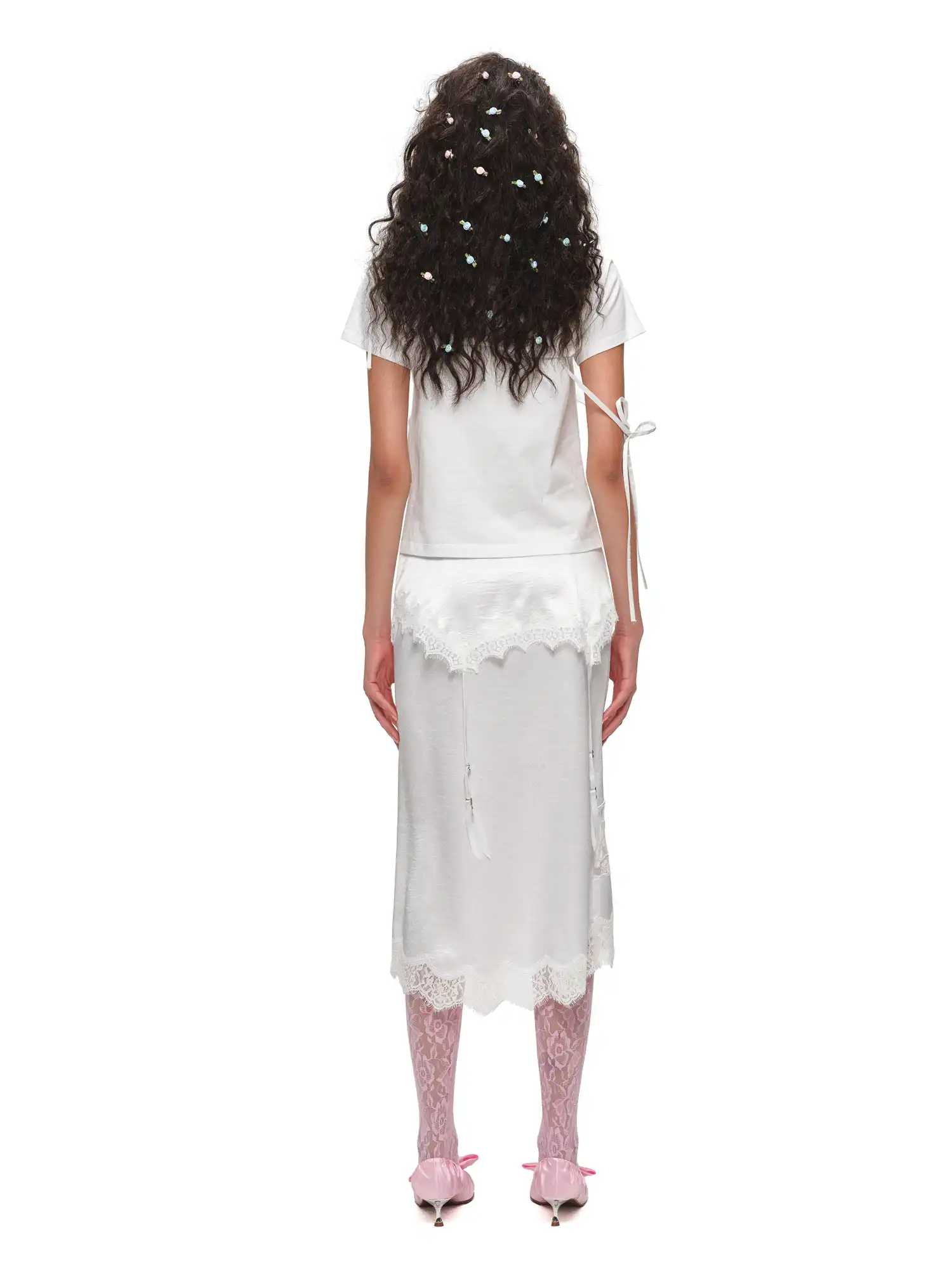 Asymmetrical Satin Lace Top - Image 6