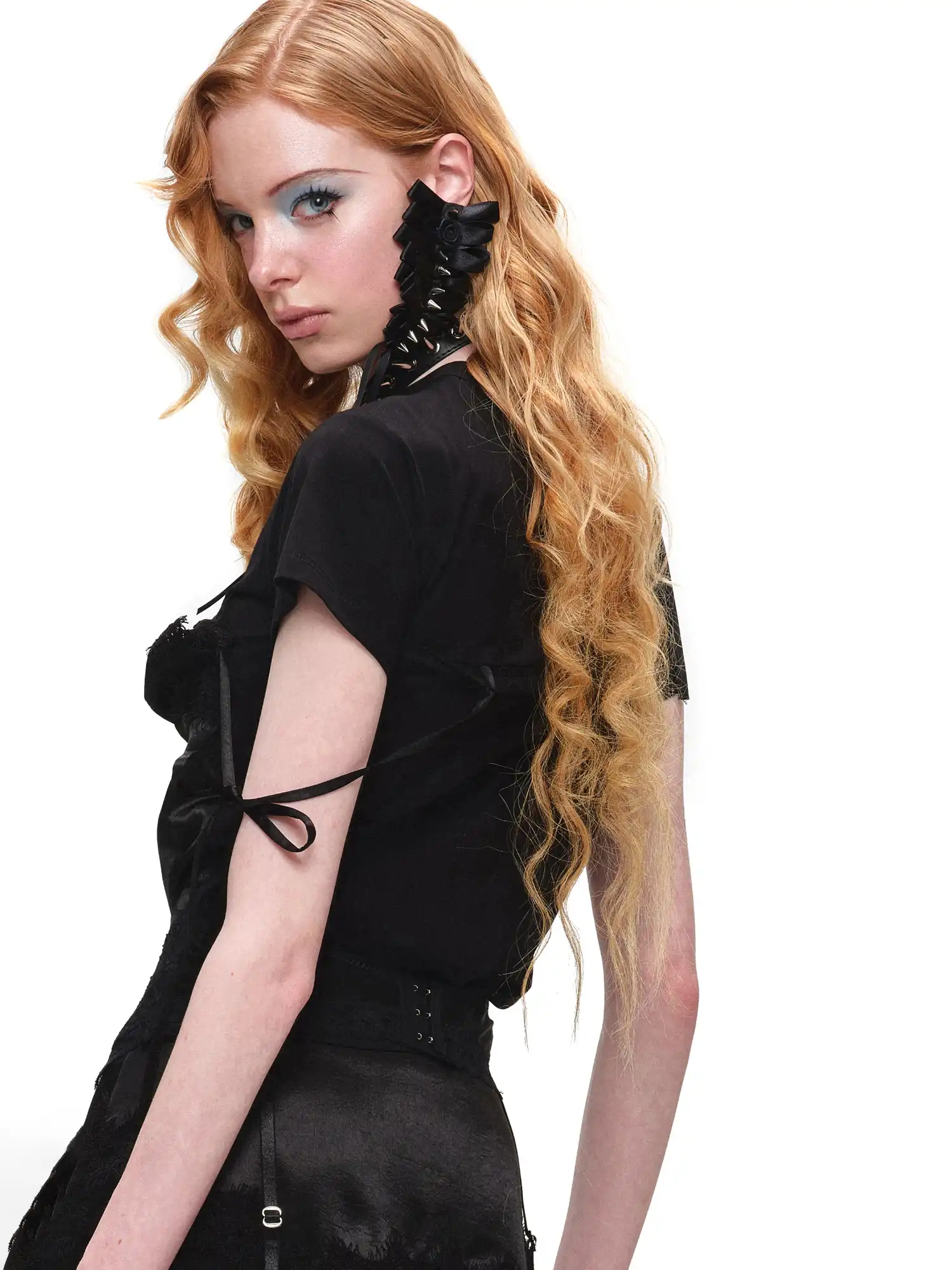 Asymmetrical Satin Lace Top - Image 8