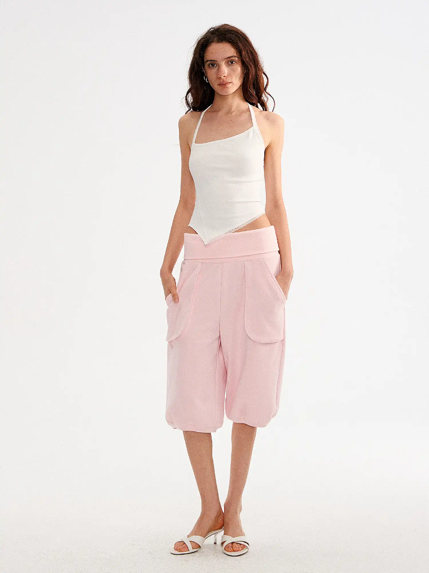 Ballet Pink Foldover Capri Sweatpants - Image 5