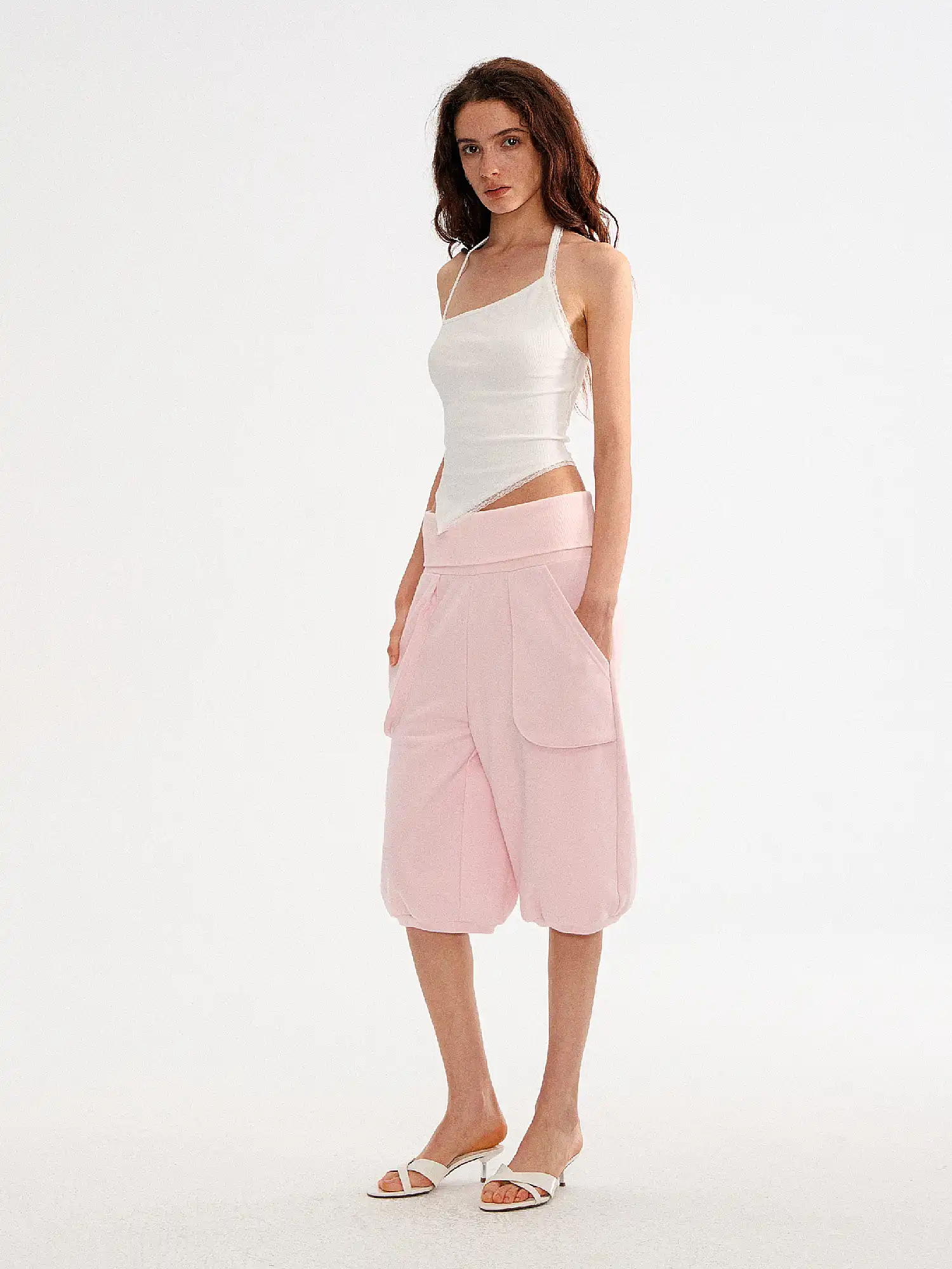 Ballet Pink Foldover Capri Sweatpants - Image 6