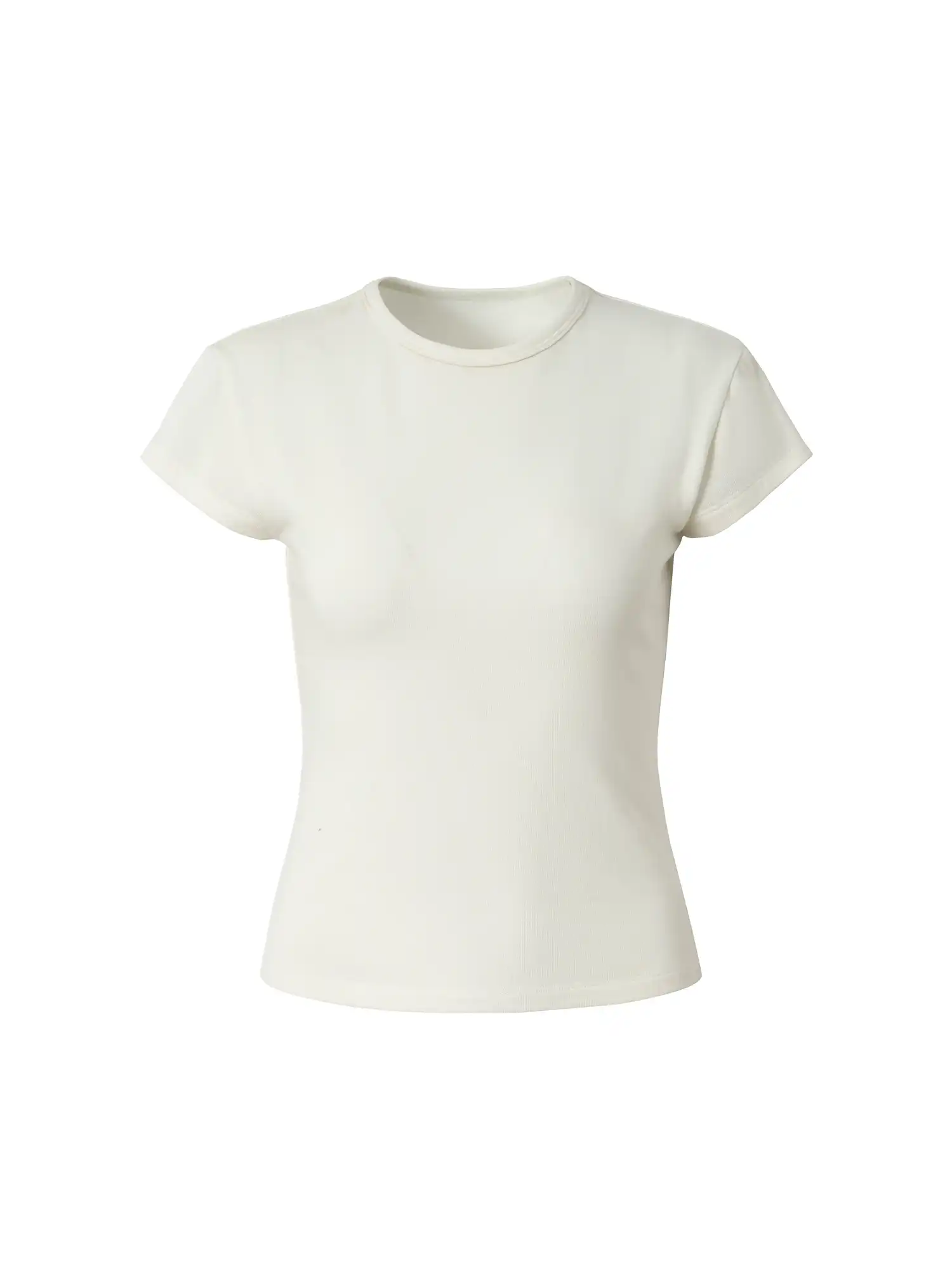 Basic Brushed Fitted Cropped T Shirt - Image 3
