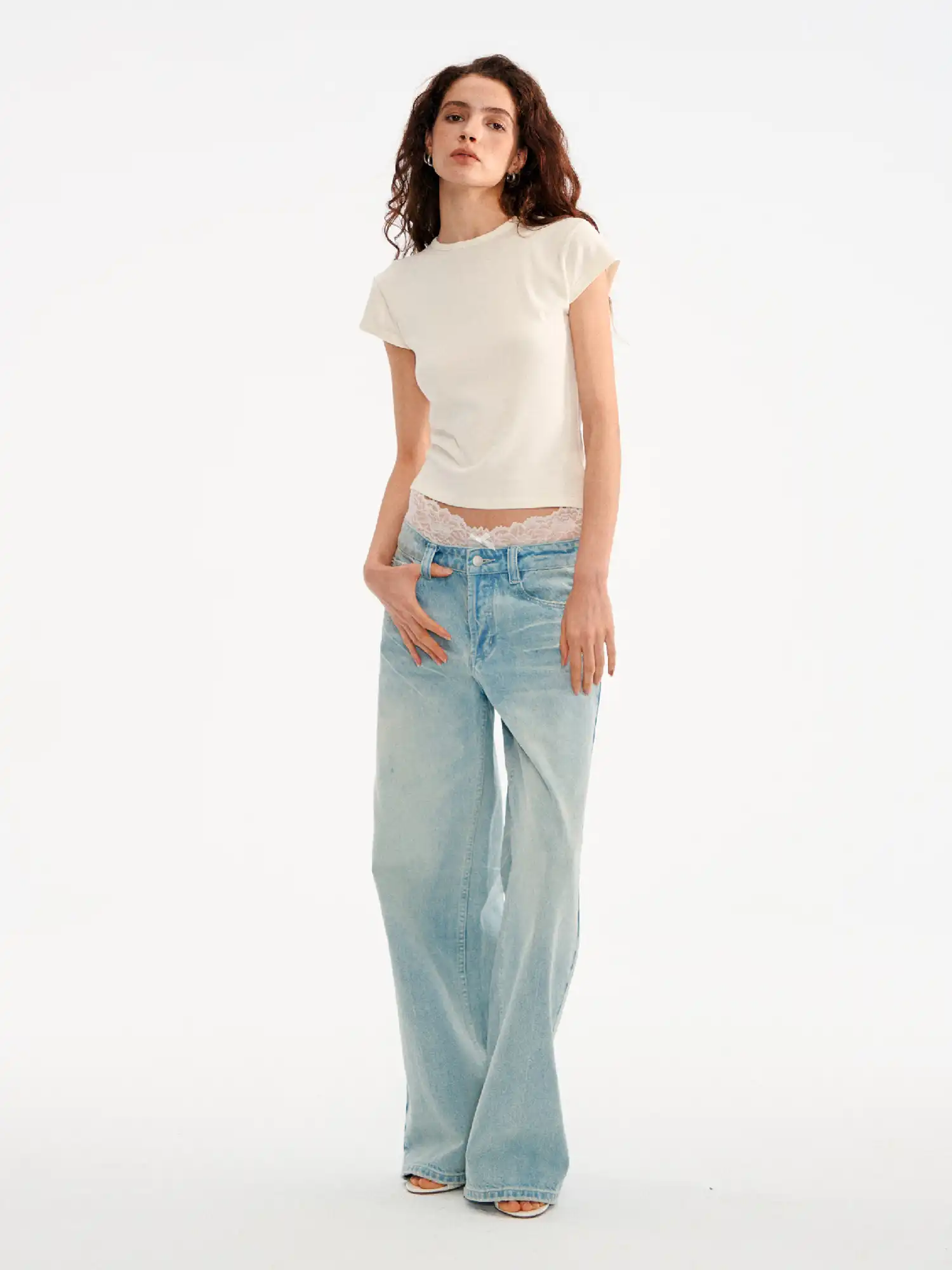 Basic Brushed Fitted Cropped T Shirt - Image 5