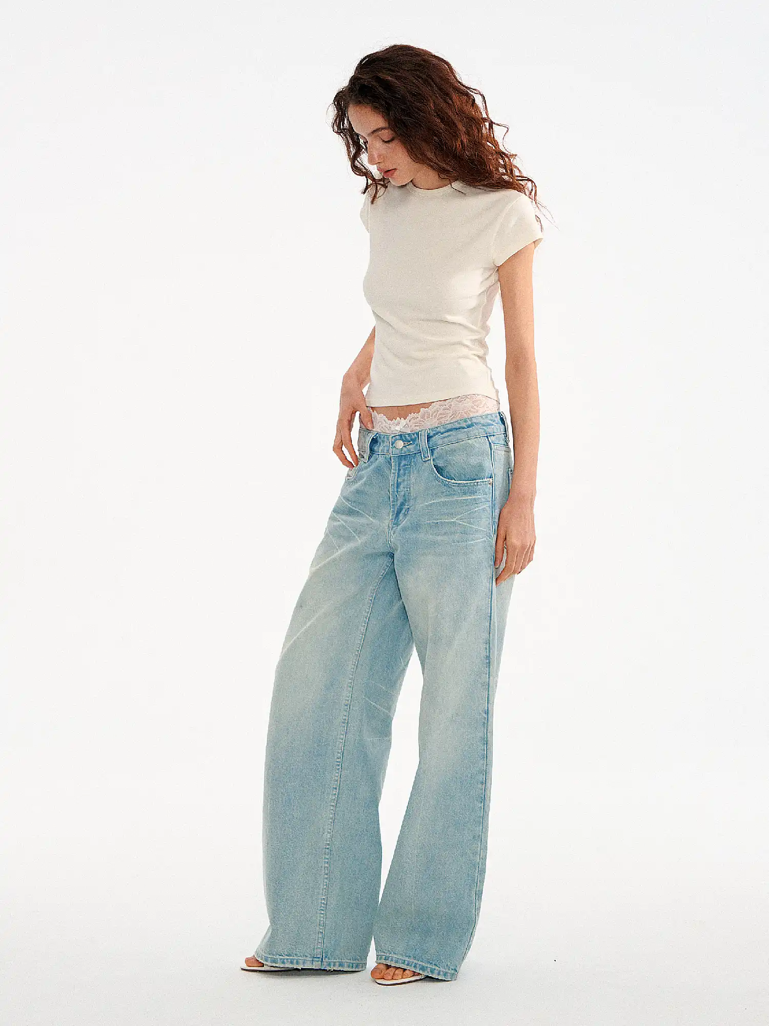 Basic Brushed Fitted Cropped T Shirt - Image 6