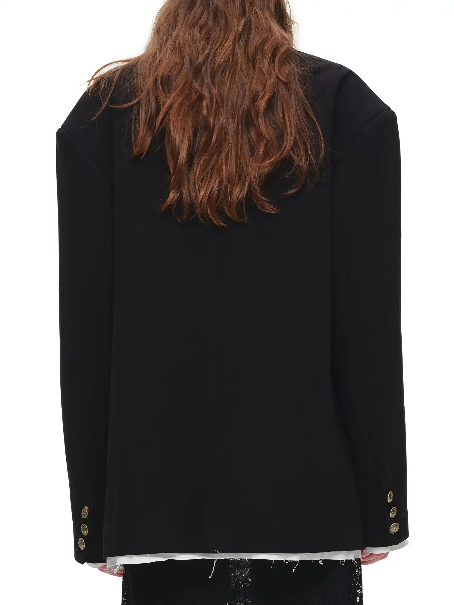 Black Double-Breasted Oversized Blazer - Image 5