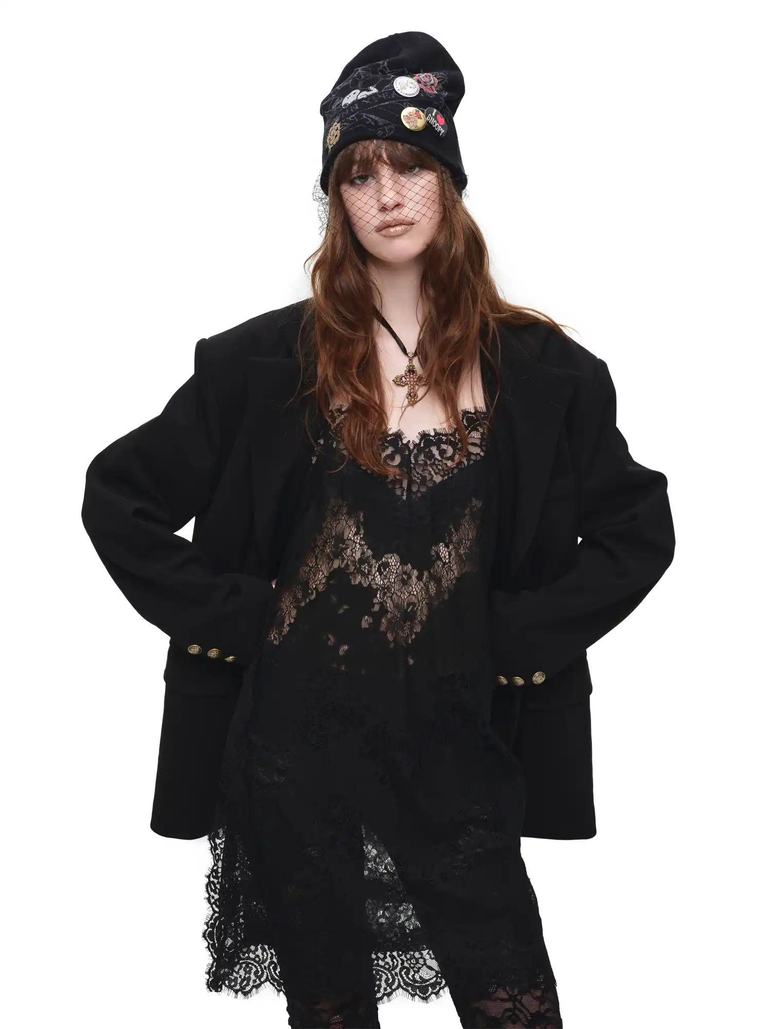 Black Double-Breasted Oversized Blazer - Image 6