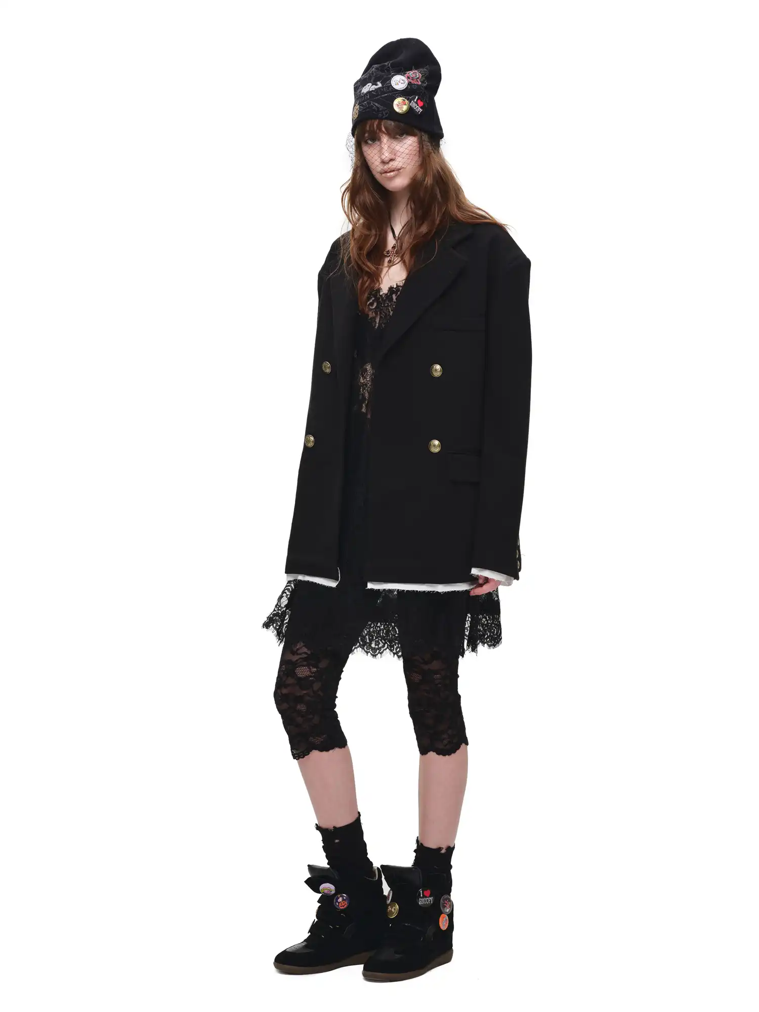 Black Double-Breasted Oversized Blazer - Image 8