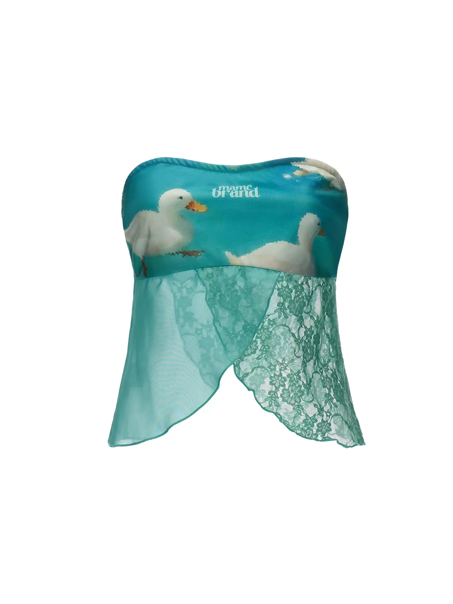 Blue Lace Split Front Tube Top - Image 3