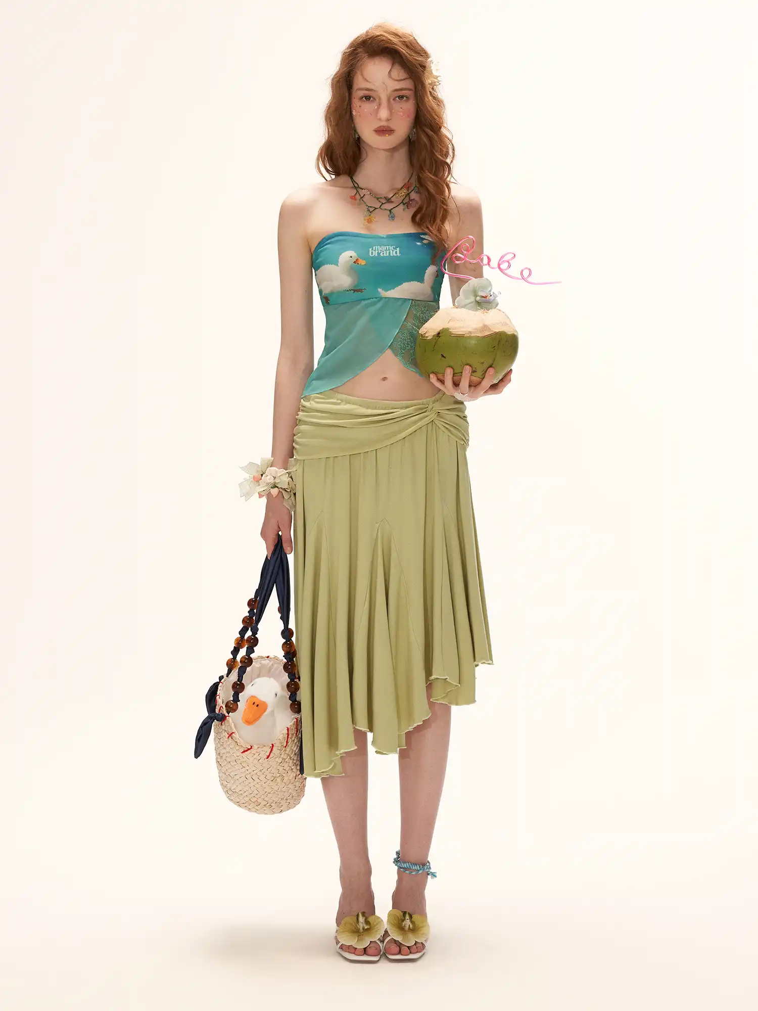 Blue Lace Split Front Tube Top - Image 5