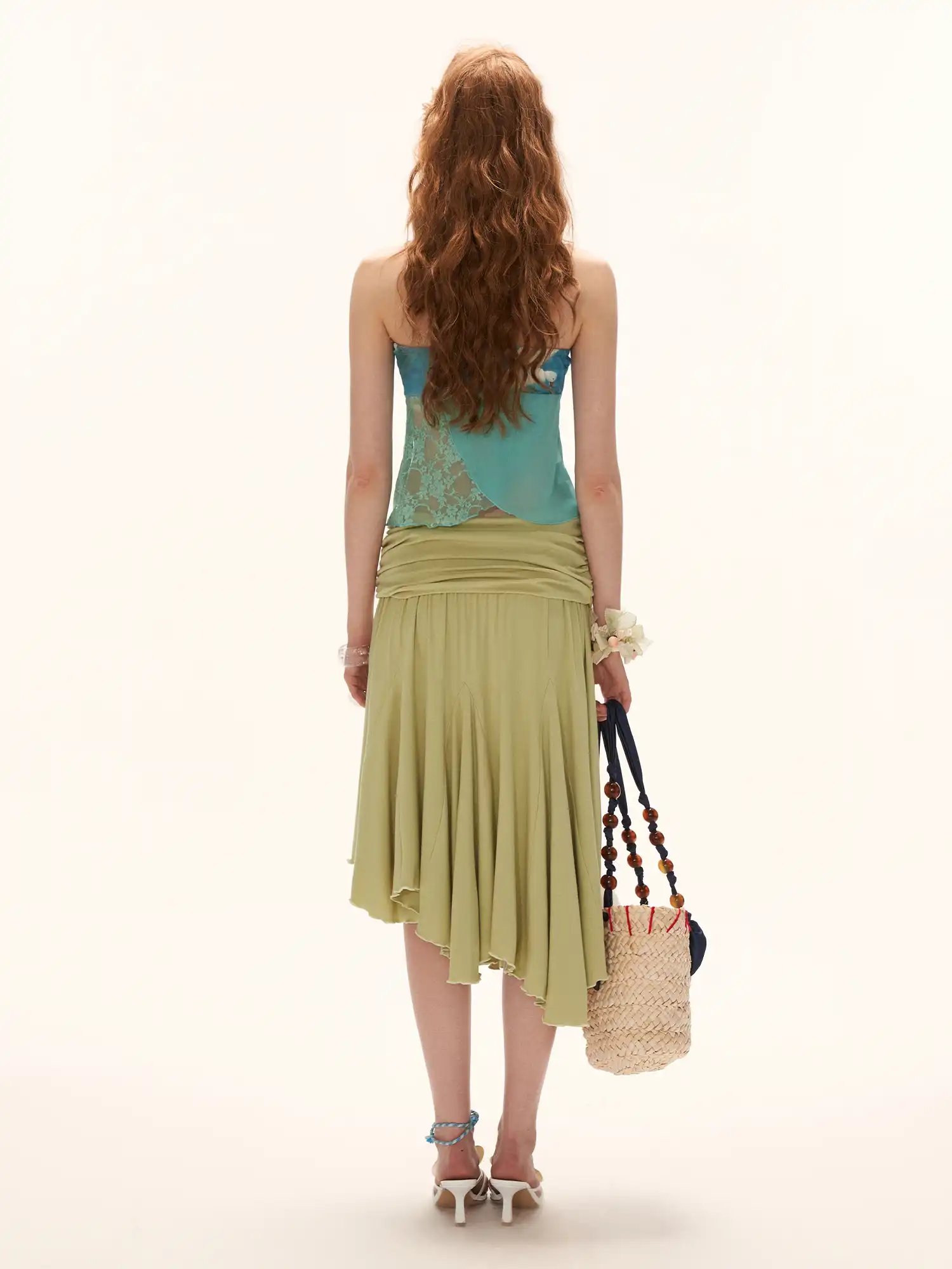 Blue Lace Split Front Tube Top - Image 6