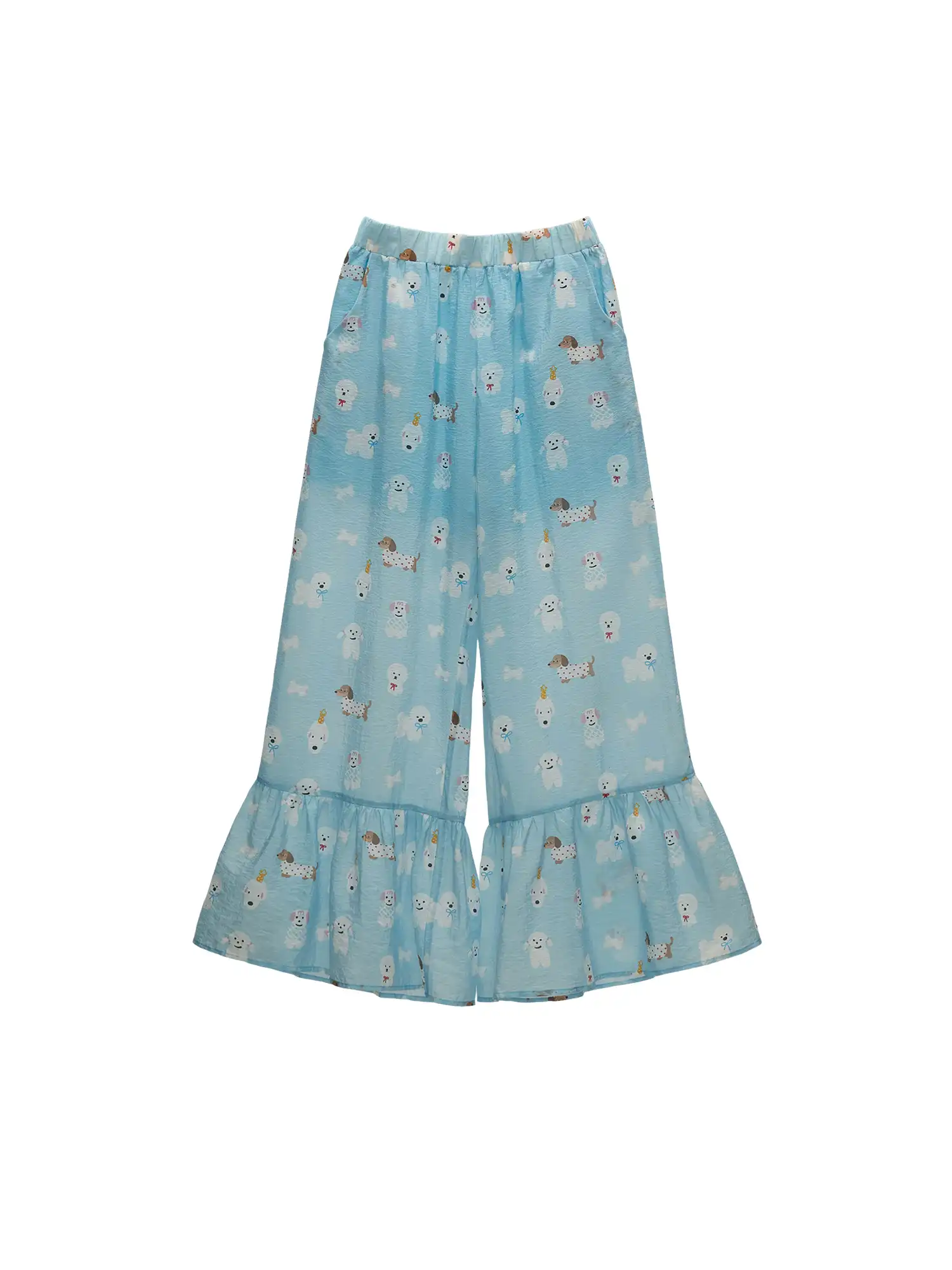 Blue Puppy Semi Sheer Palazzo Pants - Image 2