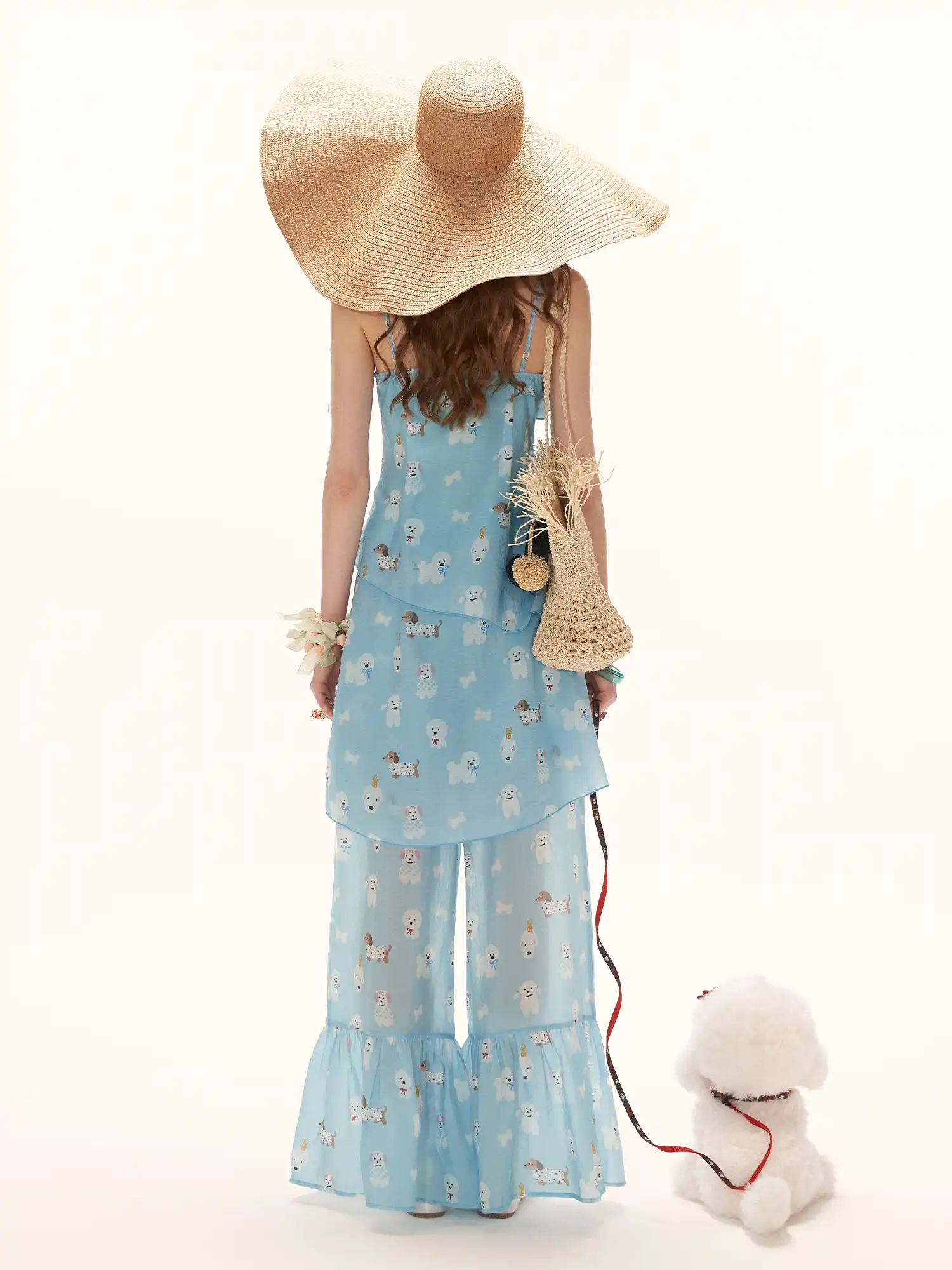 Blue Puppy Semi Sheer Palazzo Pants - Image 6