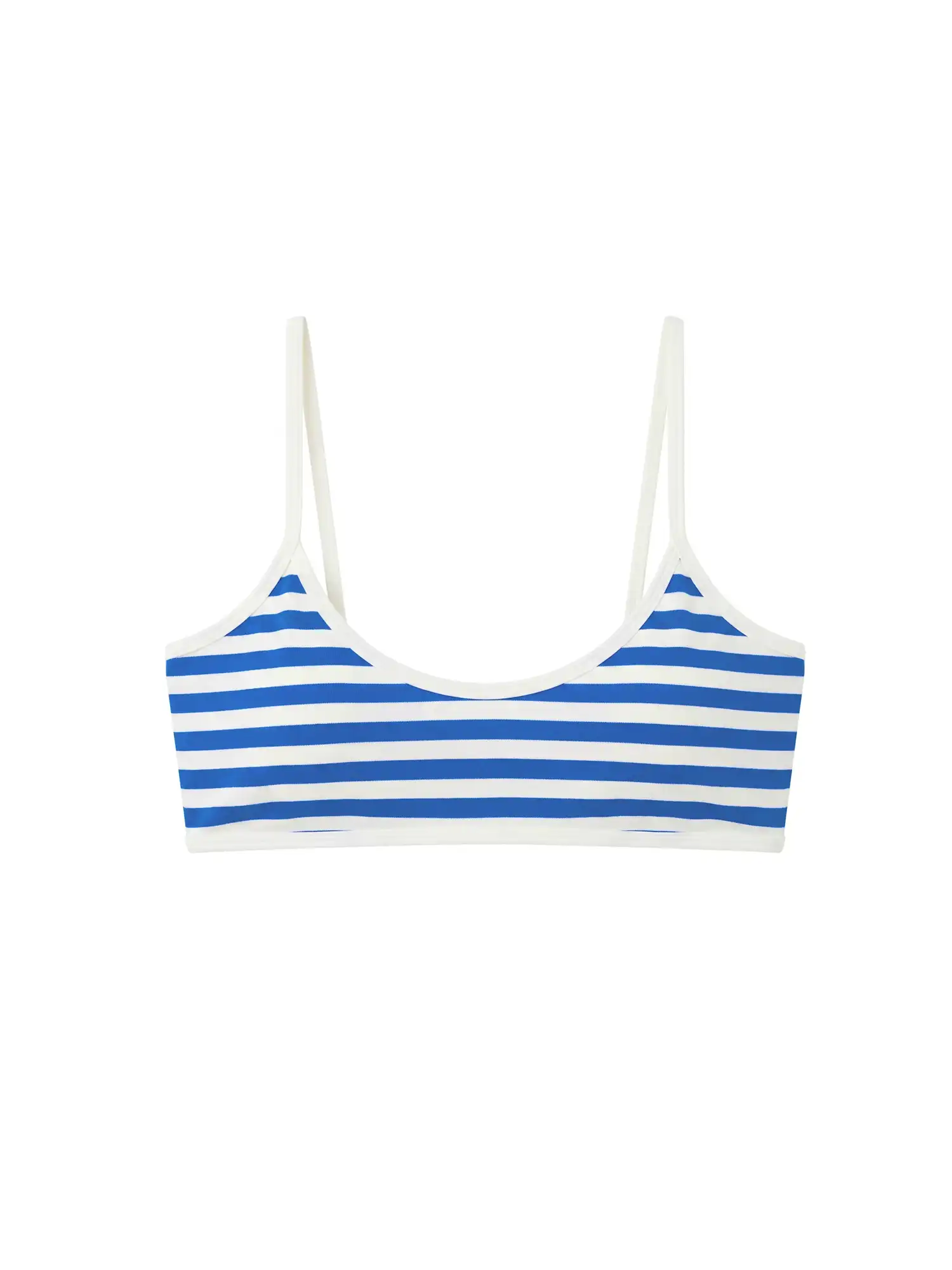 Blue Striped Spaghetti Strap Bralette Top - Image 3