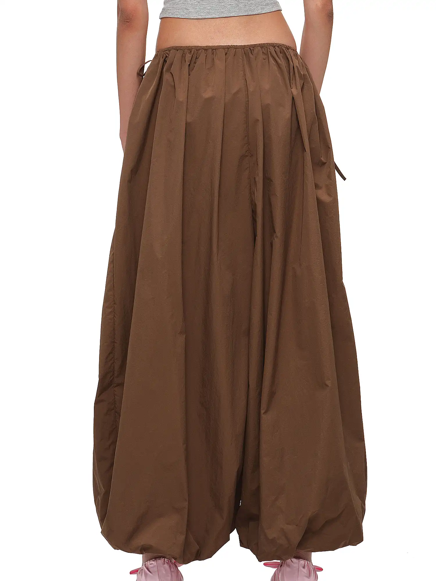 Bow Tie Pleated Tapered Nylon Track Pants - Image 6