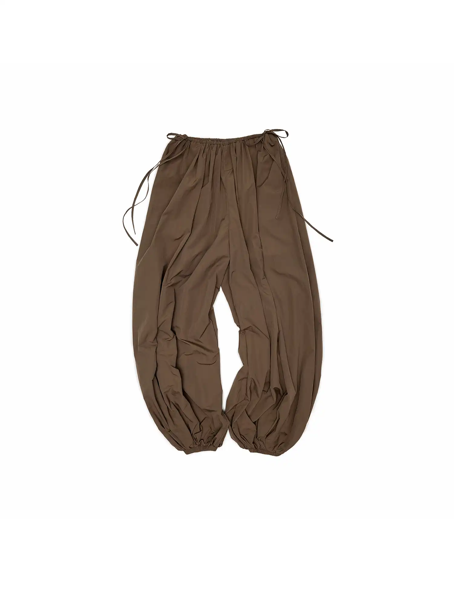 Bow Tie Pleated Tapered Nylon Track Pants - Image 7