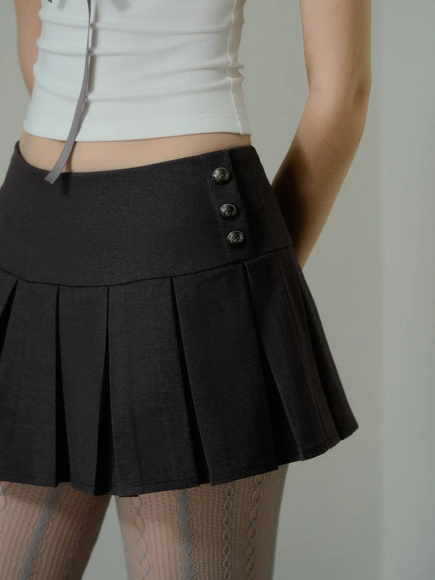 Box-Pleated Wool-Blend Mini Skirt - Image 2