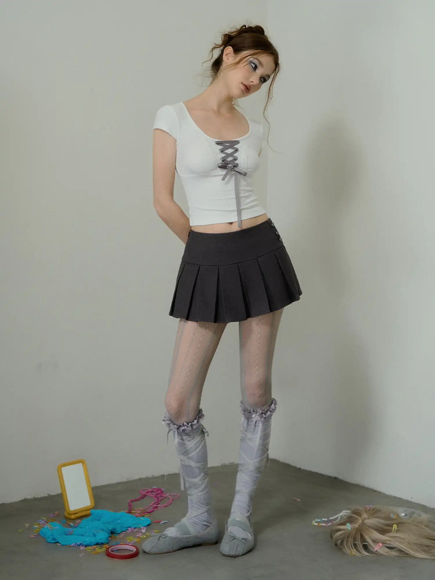 Box-Pleated Wool-Blend Mini Skirt - Image 5