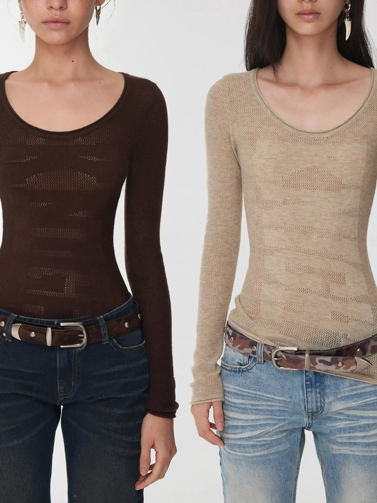 Camouflage Studded Horsehair Belt - Image 2