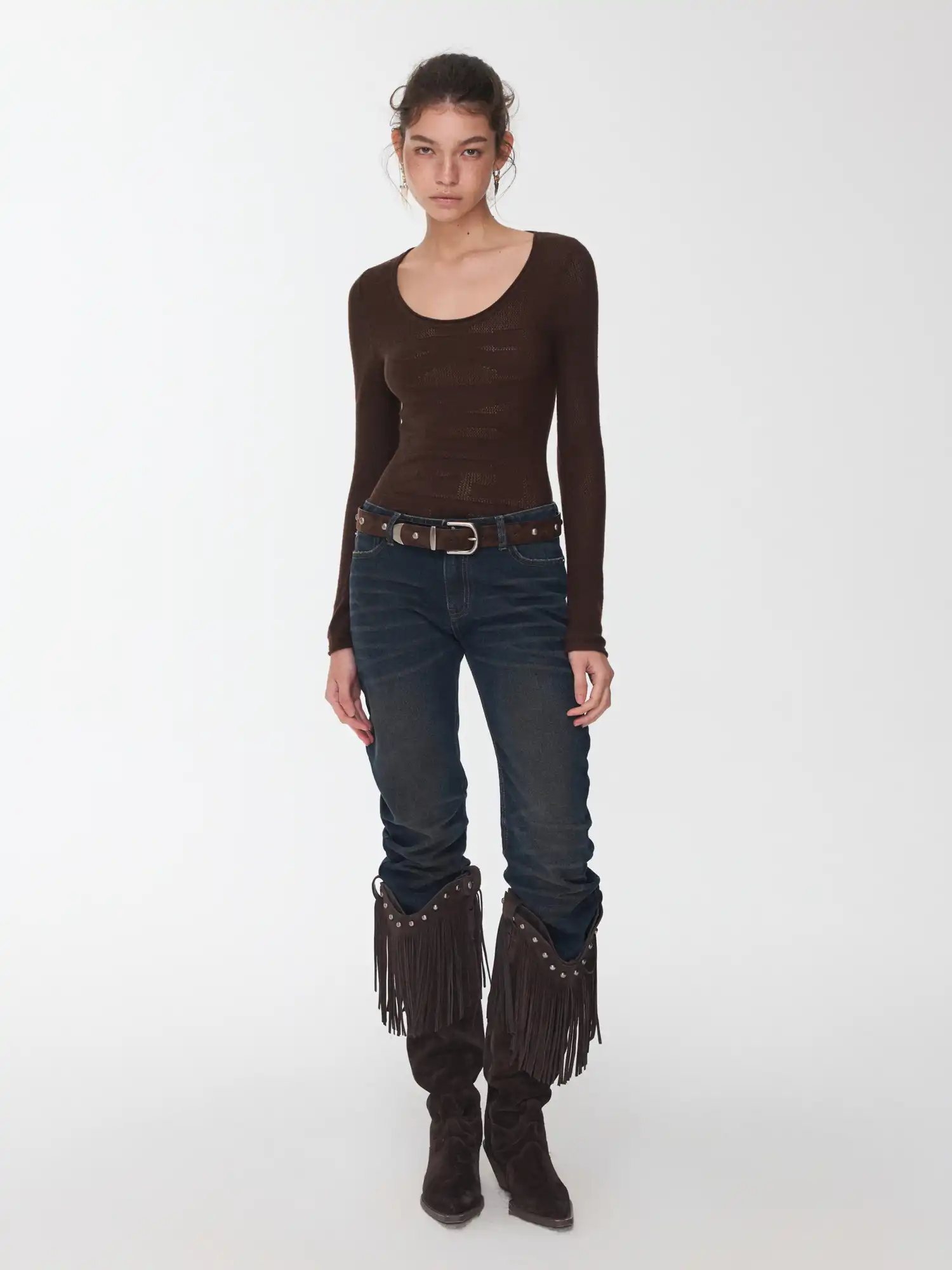 Camouflage Studded Horsehair Belt - Image 6