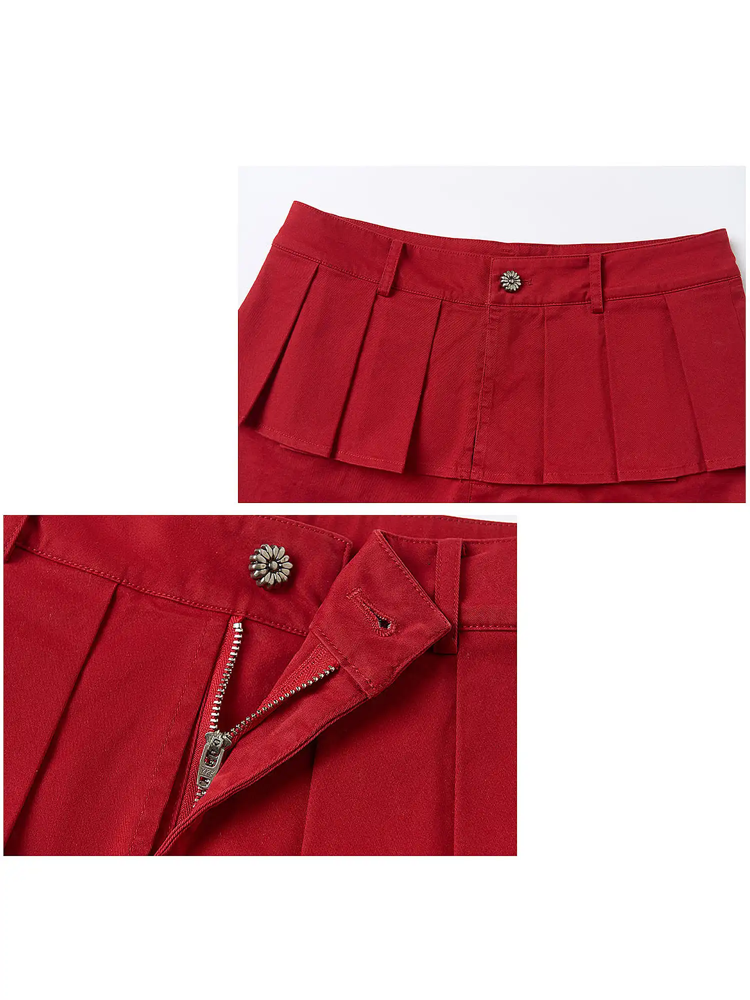 Cherry Red Tiered Ruffle High-Waist Shorts - Image 10