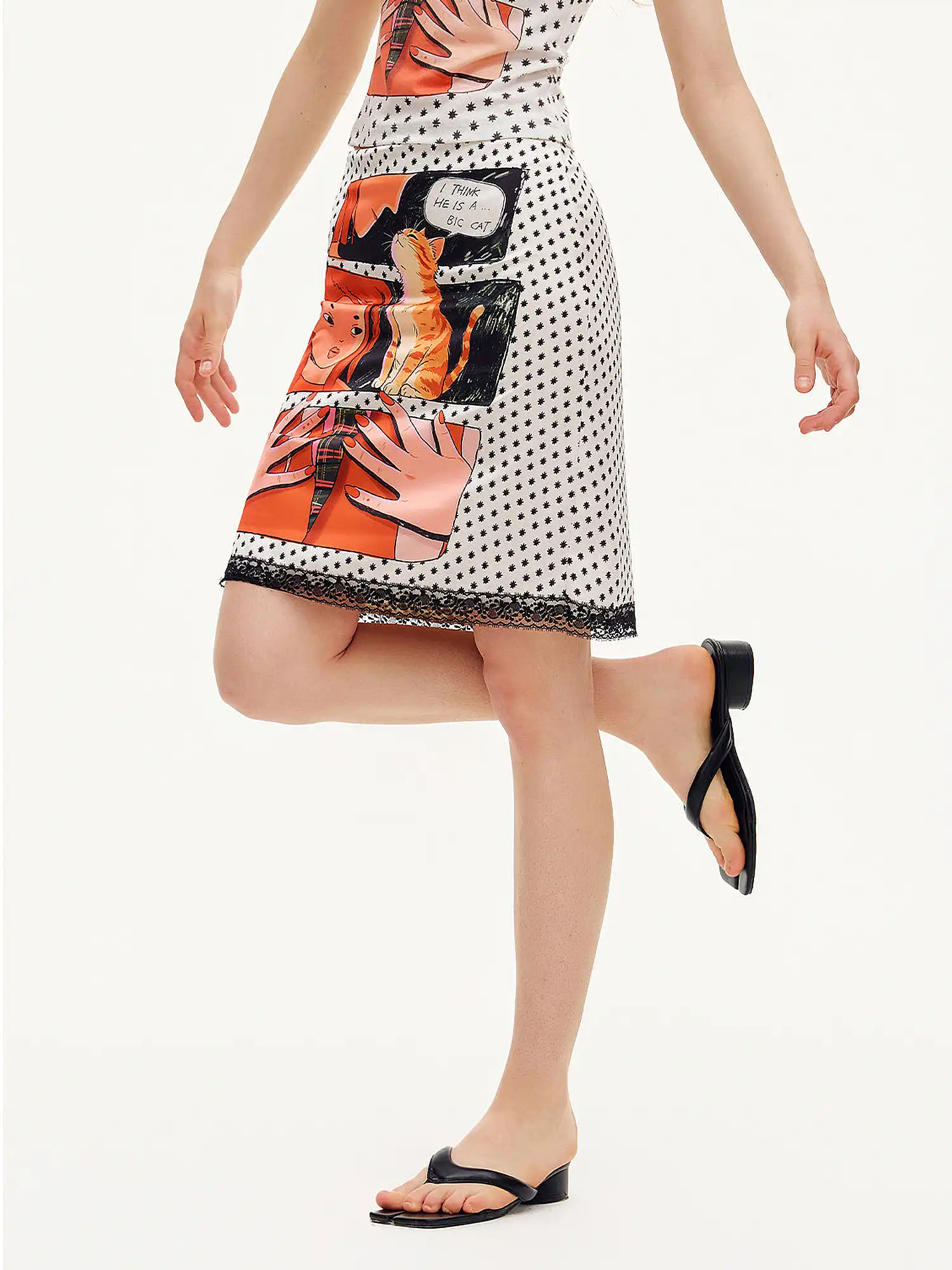 Comic Print A-Line Mini Skirt - Image 2