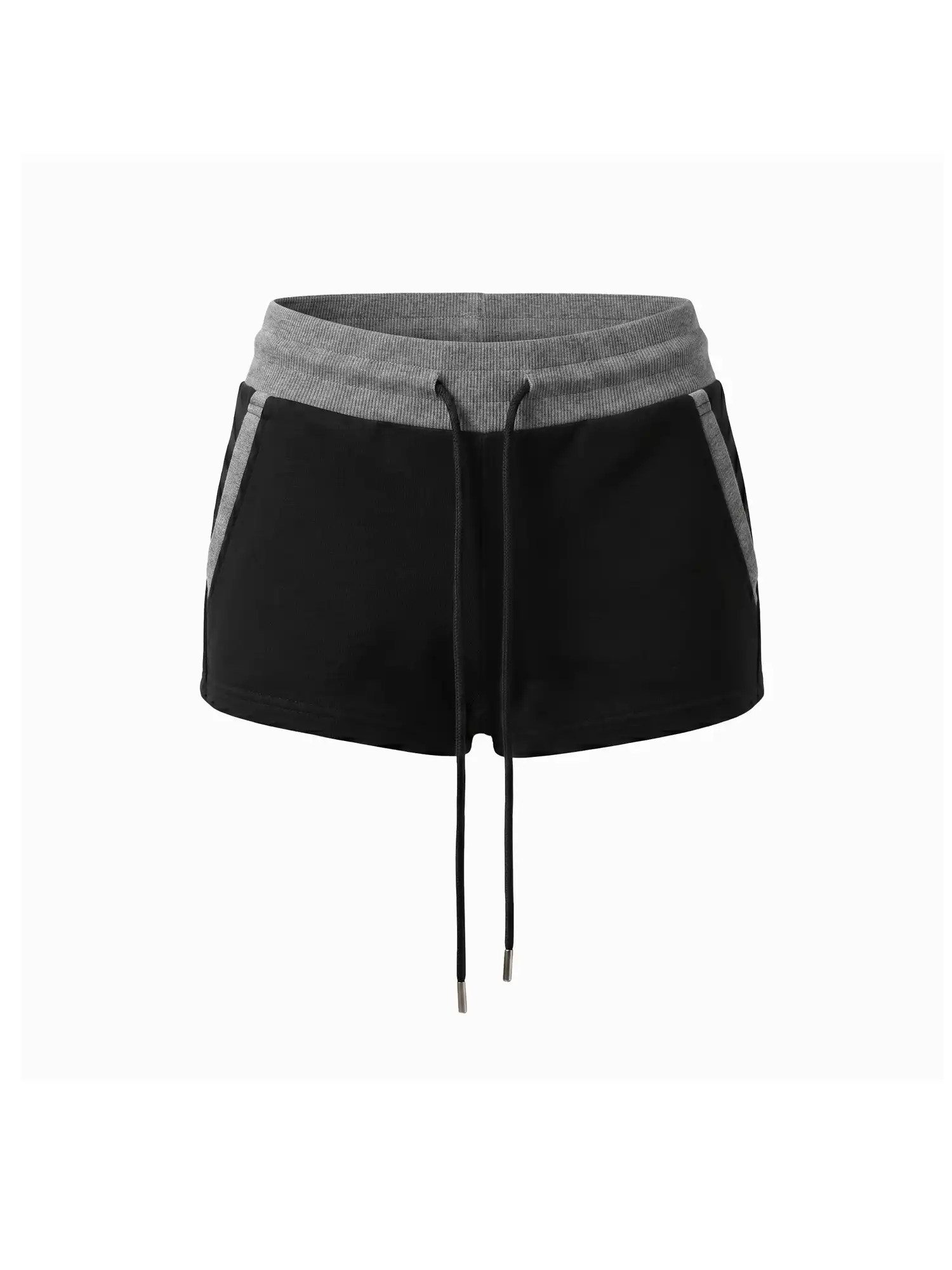 Contrast Waistband Drawstring Mini Shorts - Image 3