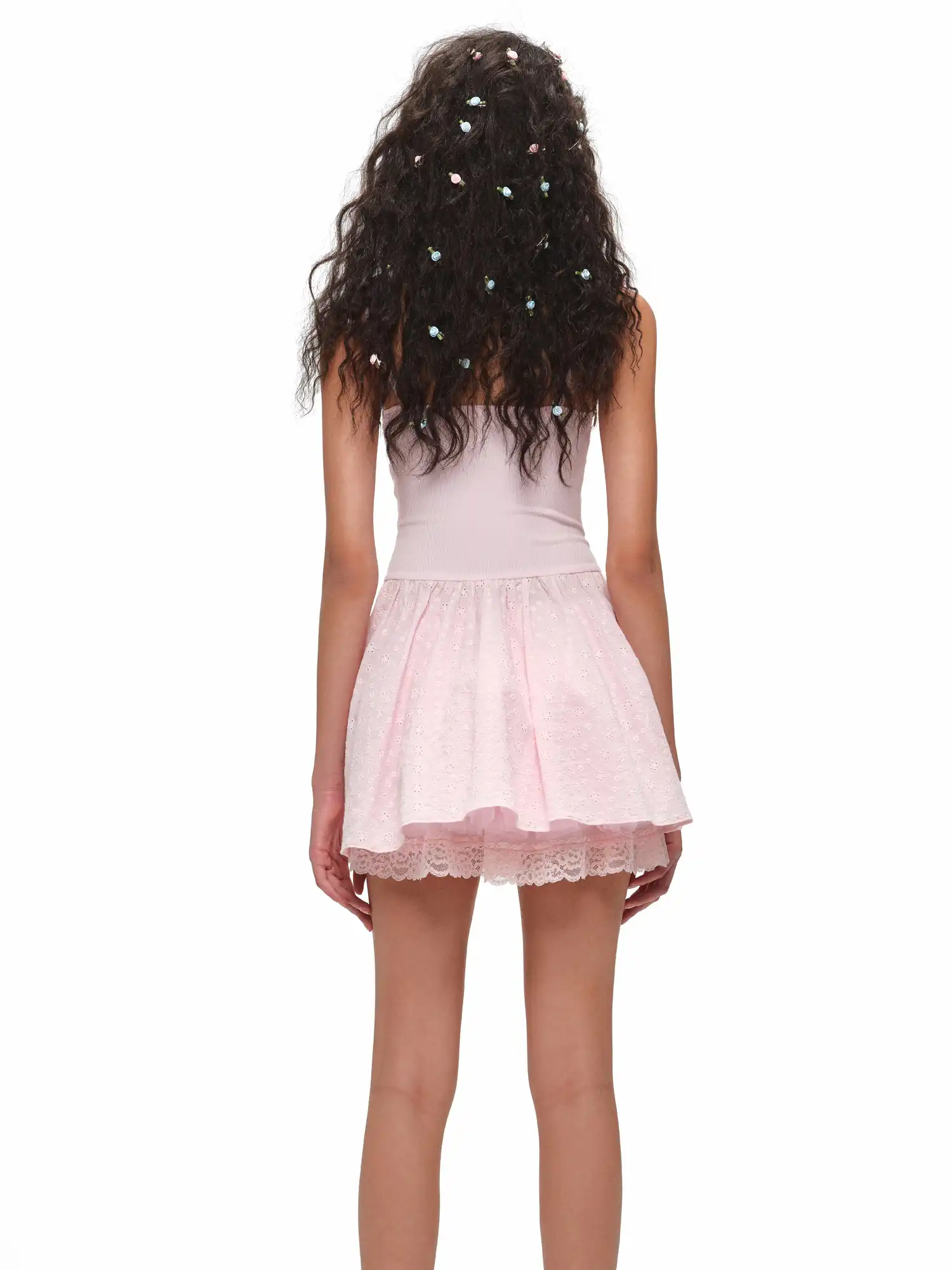 Coquette Lace Eyelet Mini Dress - Image 2