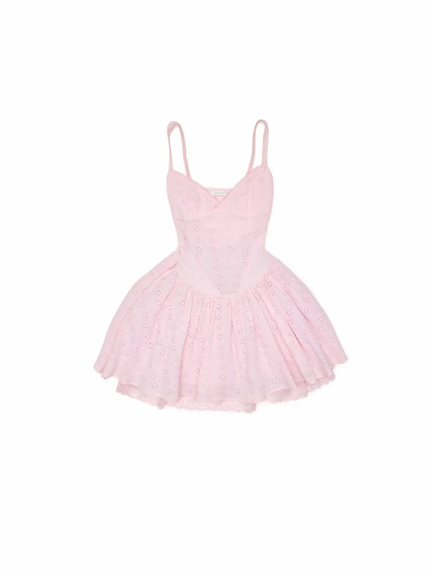 Coquette Lace Eyelet Mini Dress - Image 3