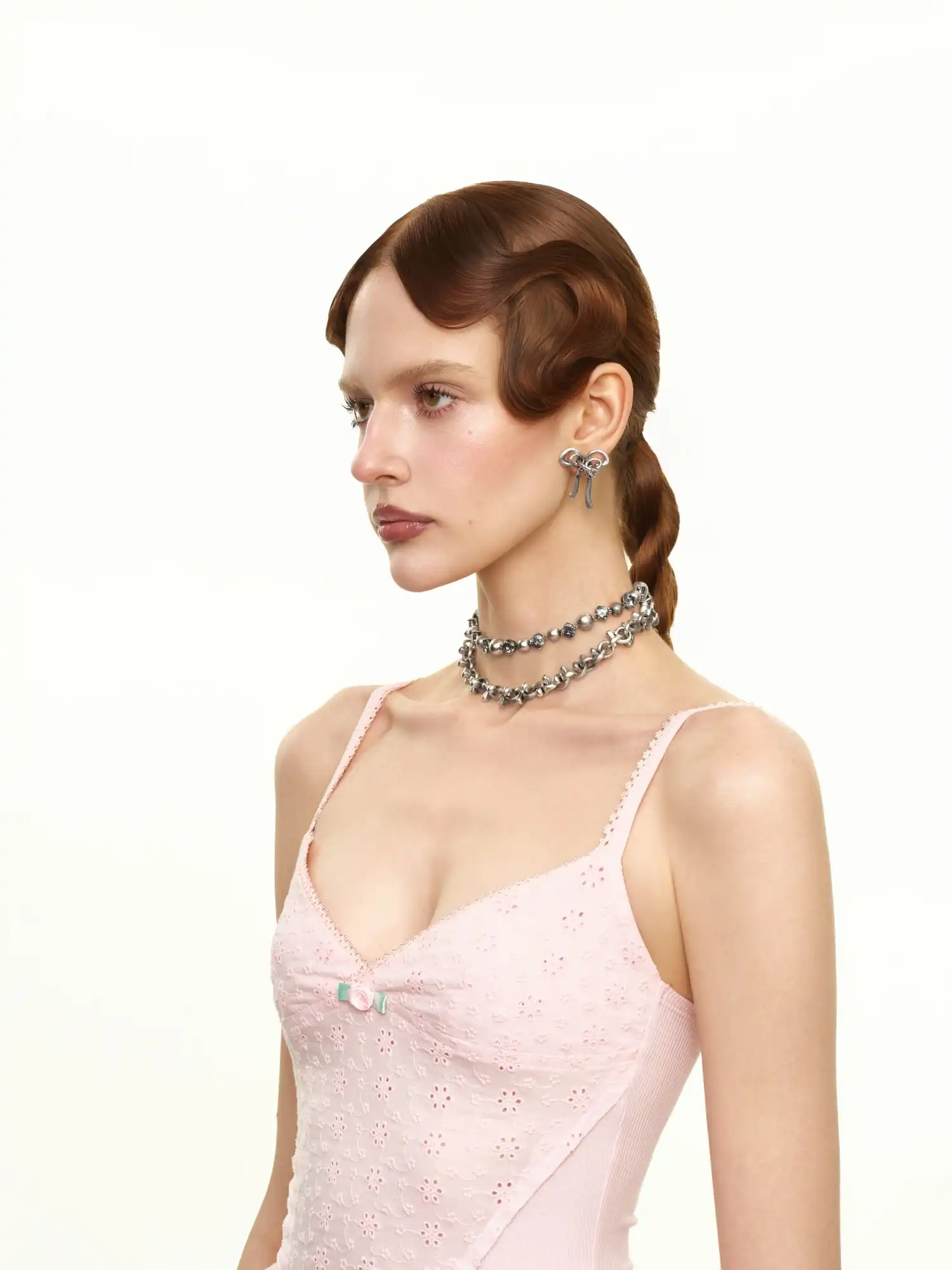 Coquette Sculptural Zircon Choker Necklace - Image 6