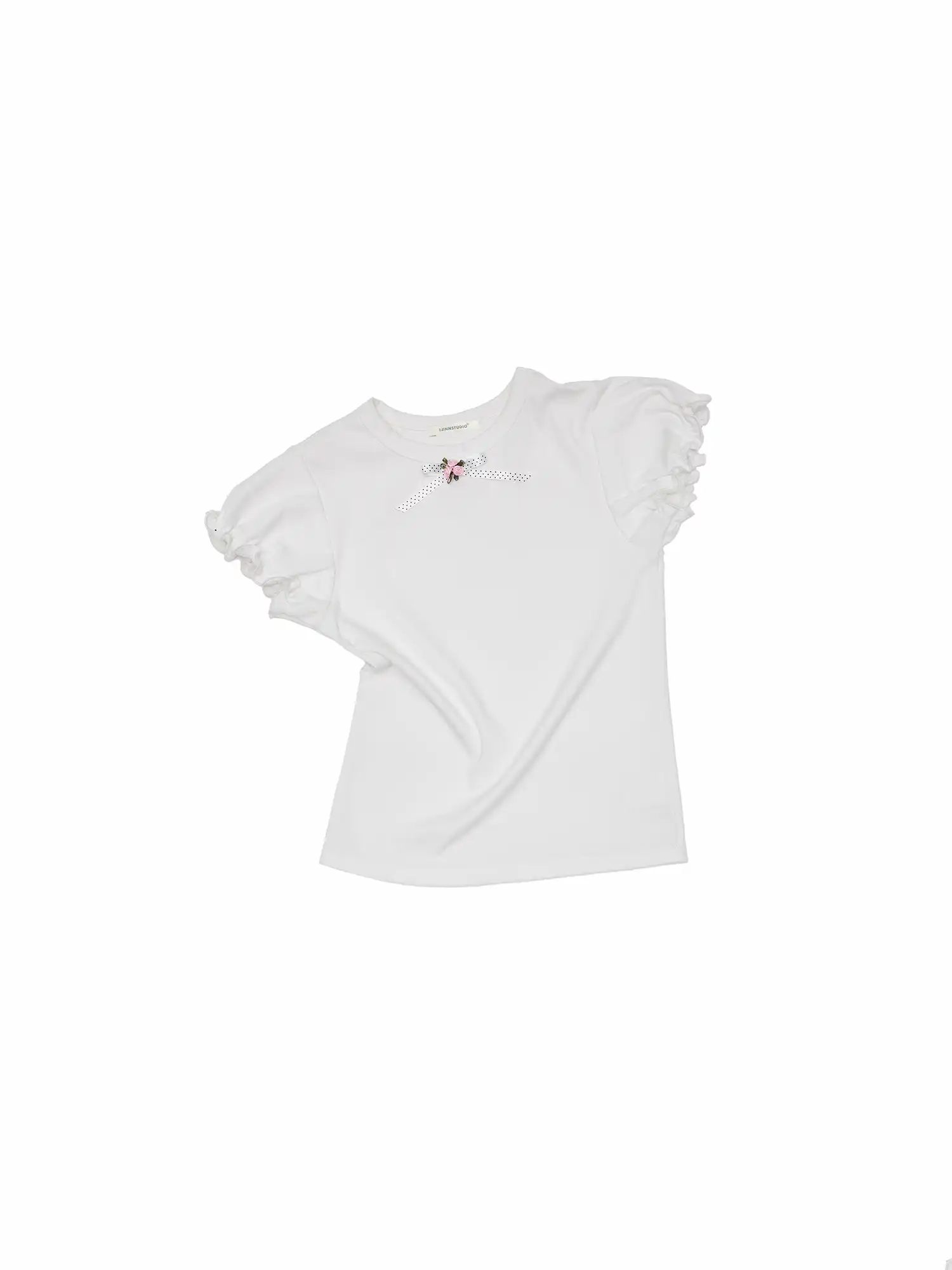 Coquette Style Rosette Puff Sleeve Top - Image 3