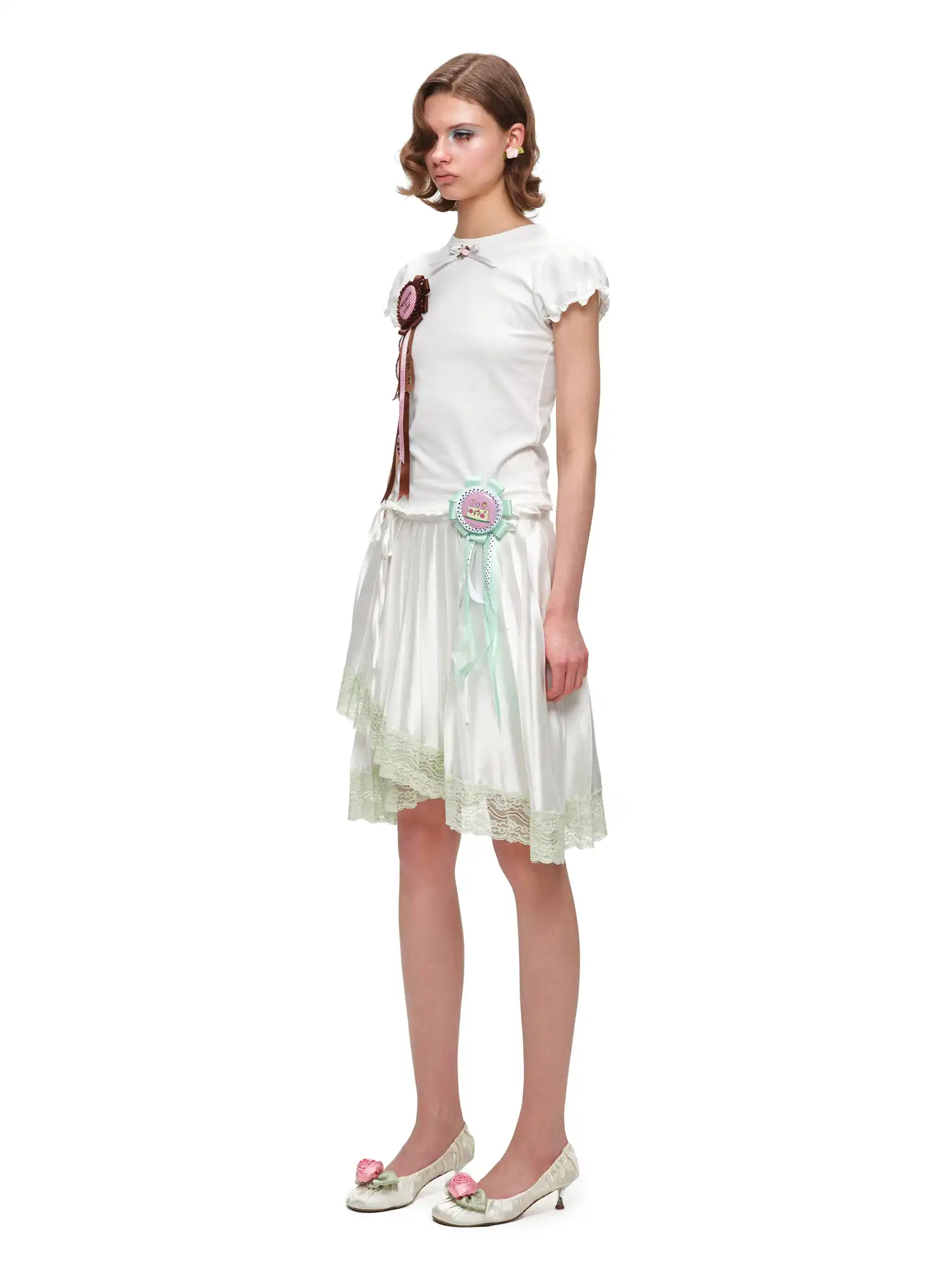 Coquette Style Rosette Puff Sleeve Top - Image 5