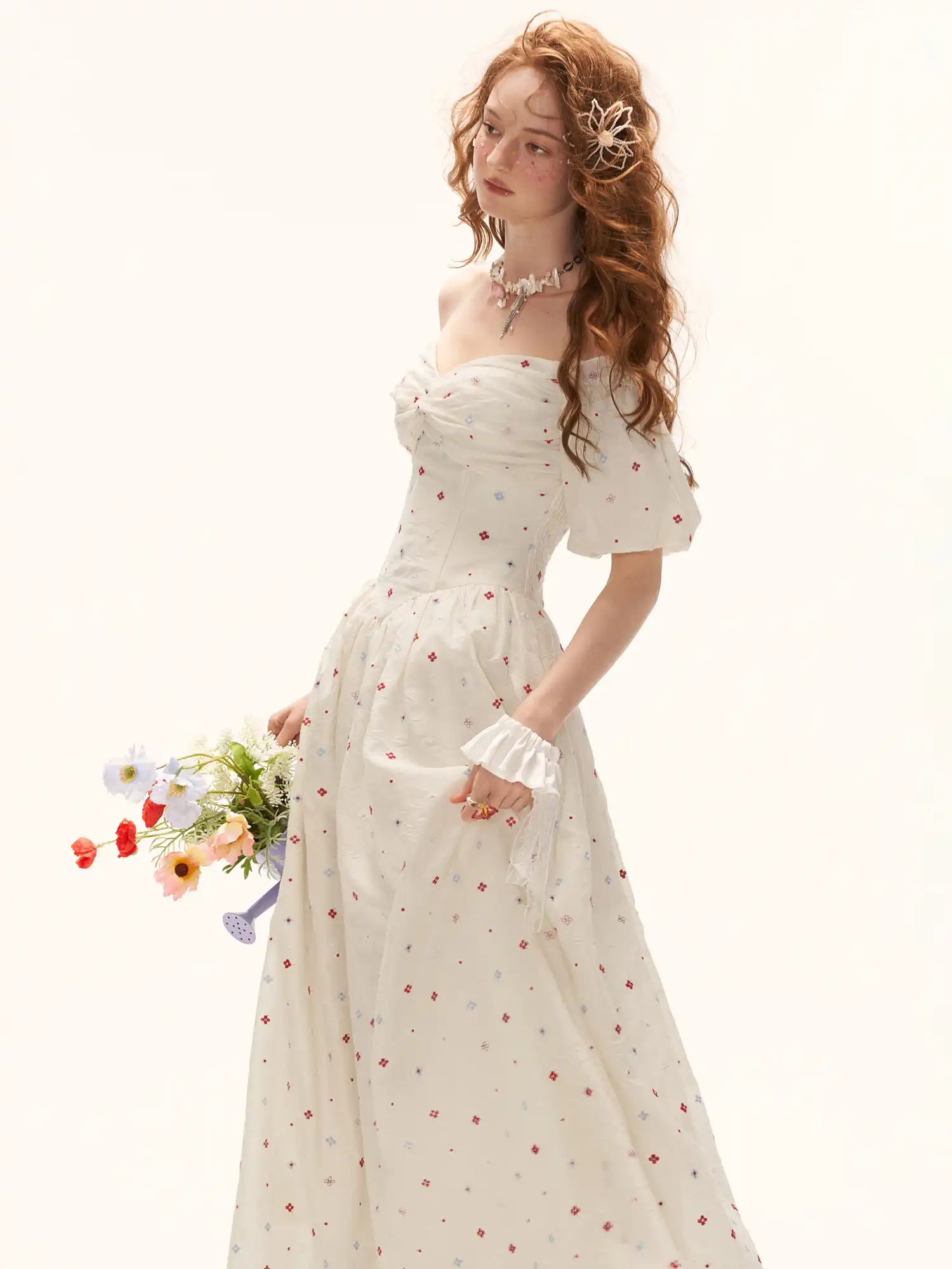 Cream Twisted Strapless Corset Dress - Image 4