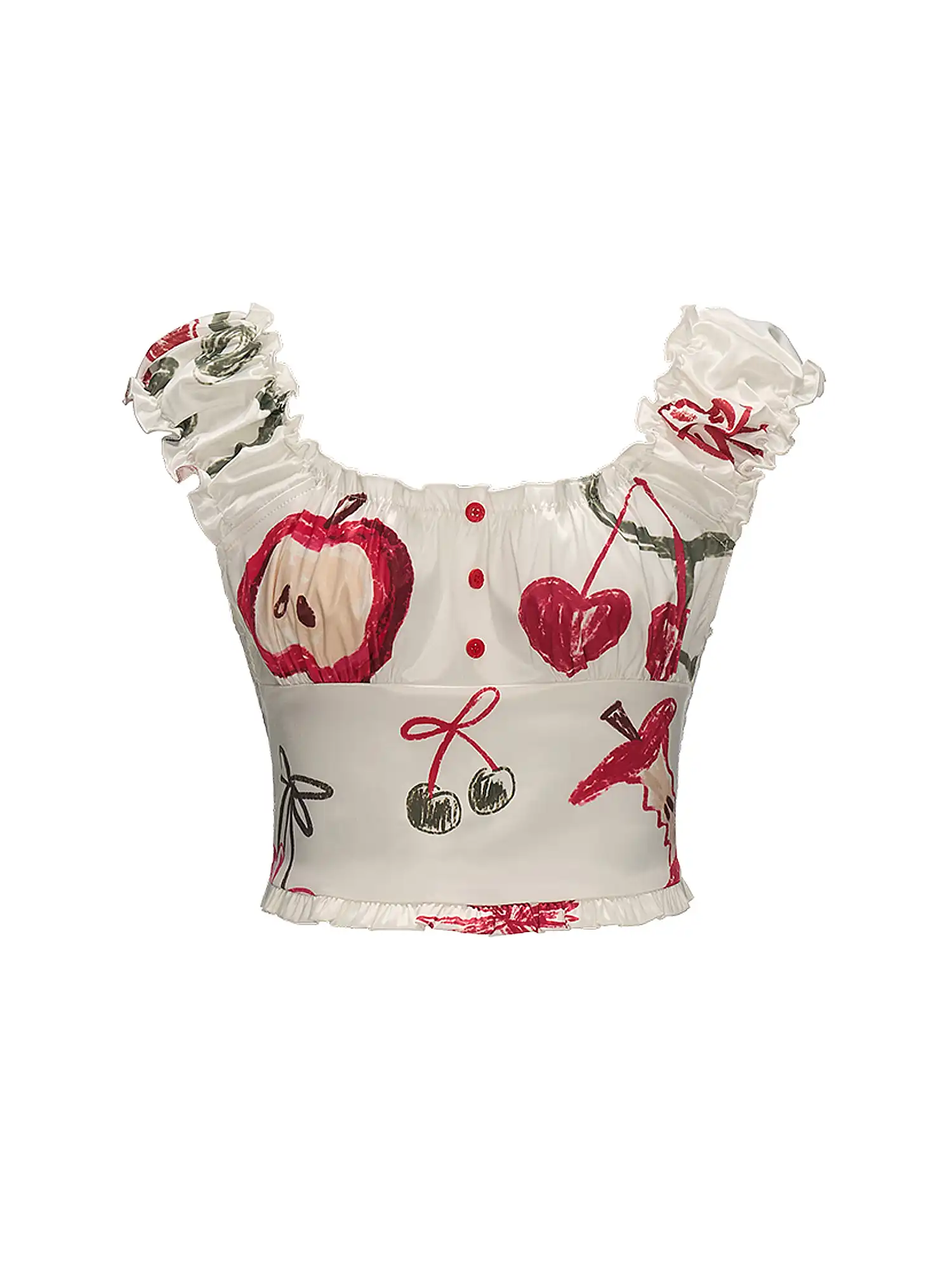 Cute Summer Cherry Crop Top - Image 4