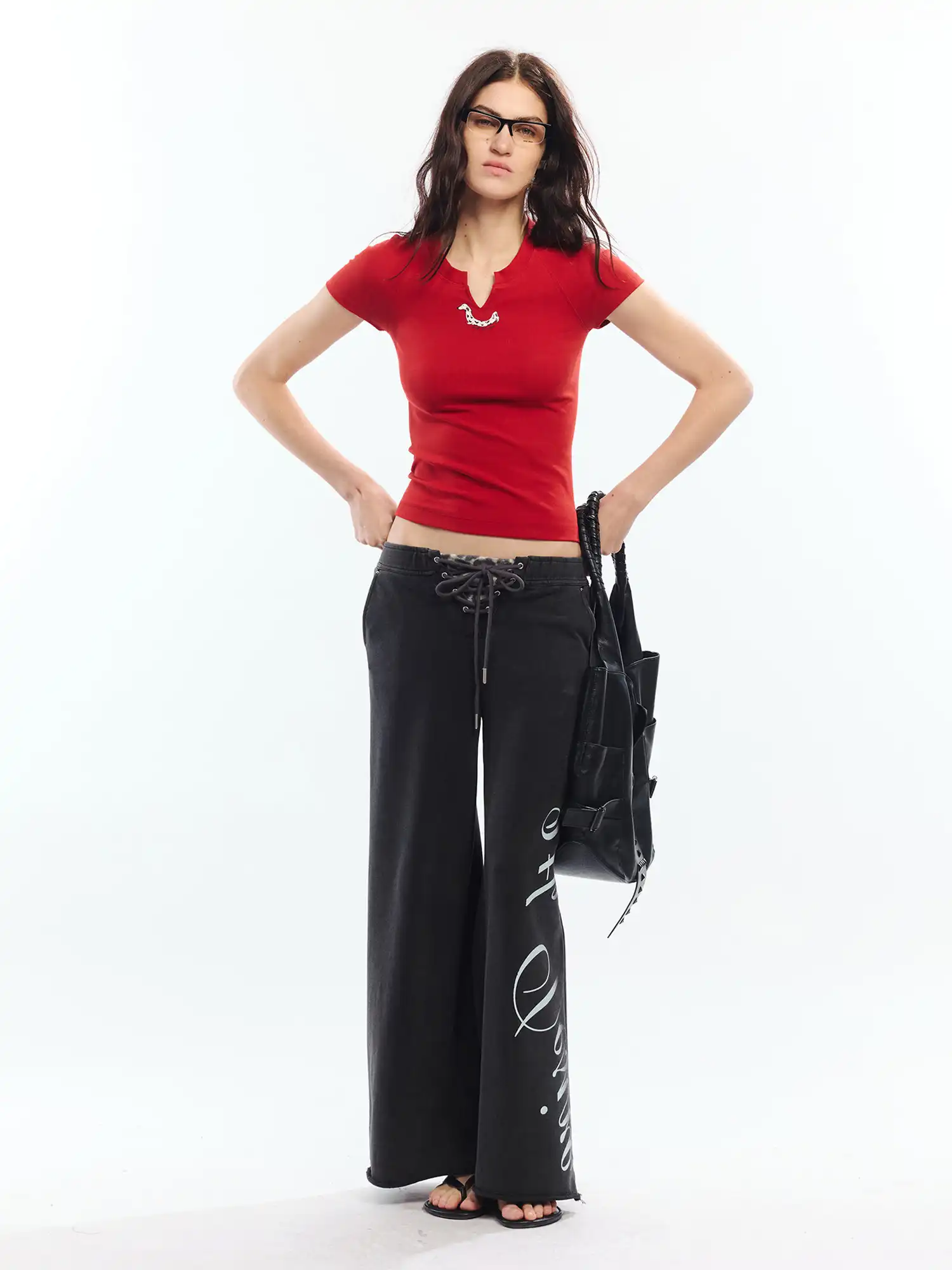 Dalmatian Graphic Notched V Neck Crop Top - Image 10