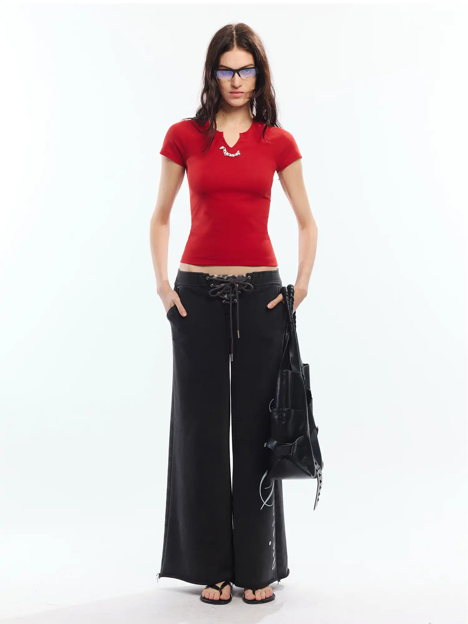 Dalmatian Graphic Notched V Neck Crop Top - Image 11