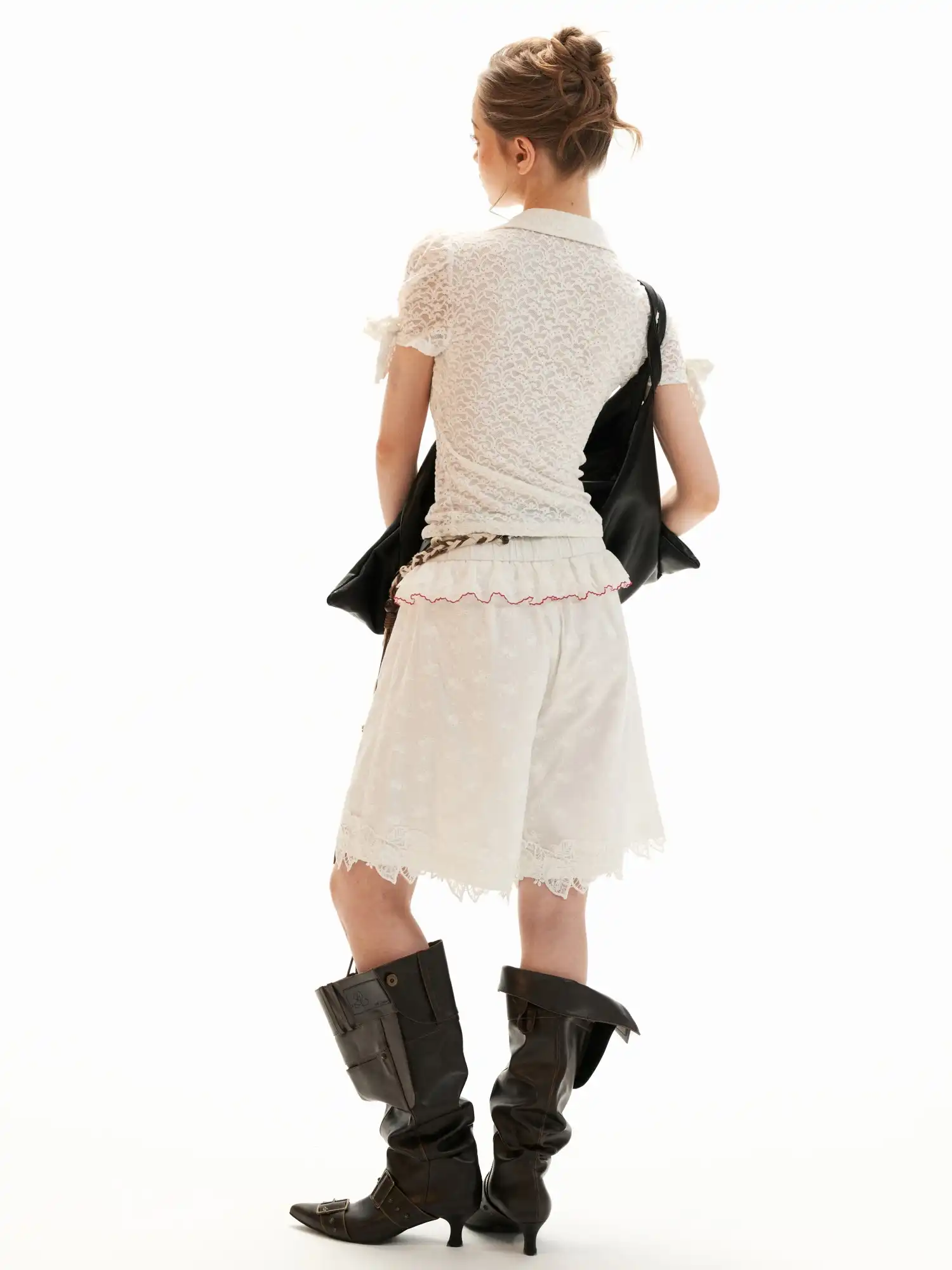 Deep V-Neck Floral Lace Top - Image 9