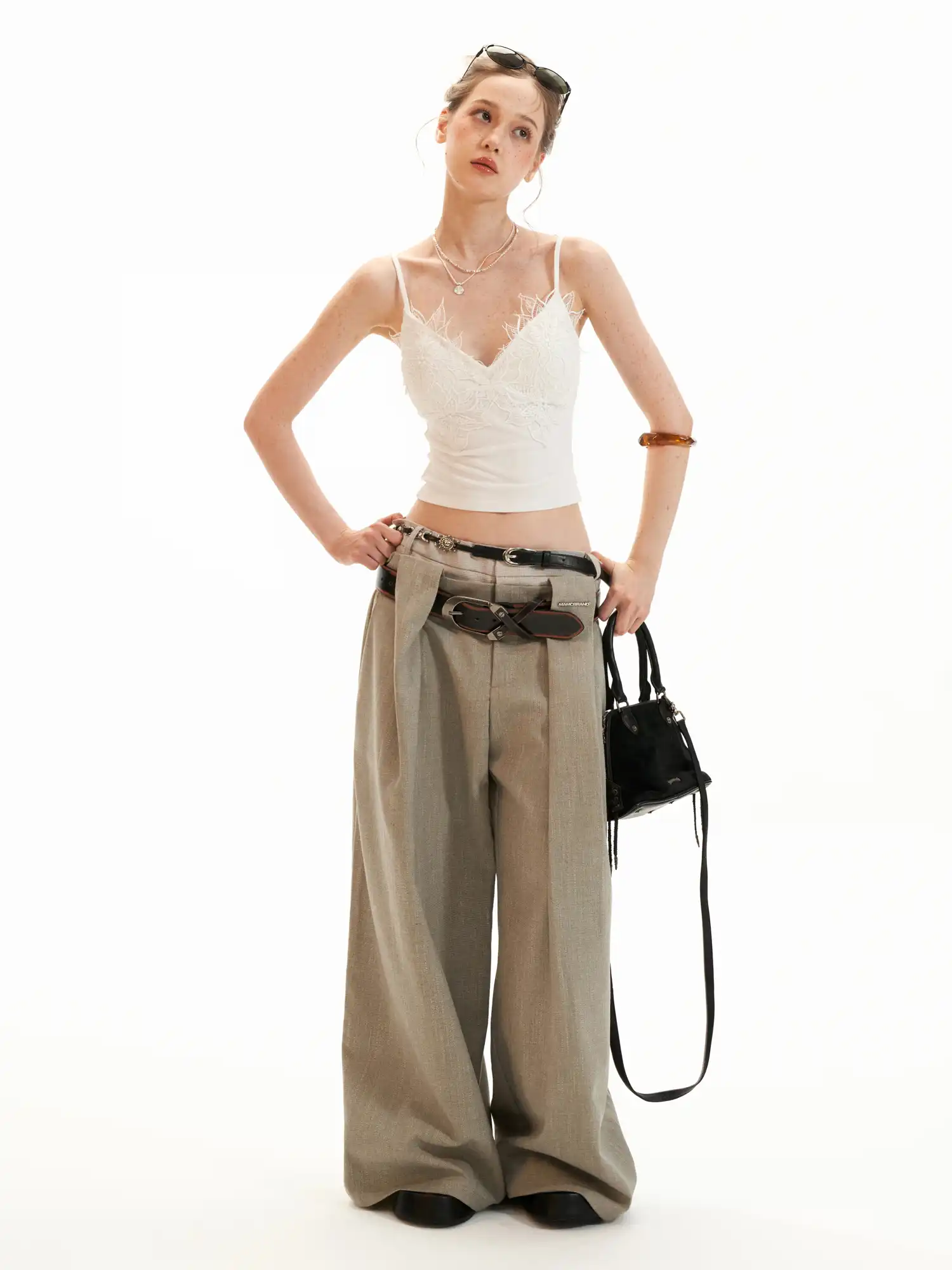 Deep V-Neck Lace Overlay Camisole Top - Image 11