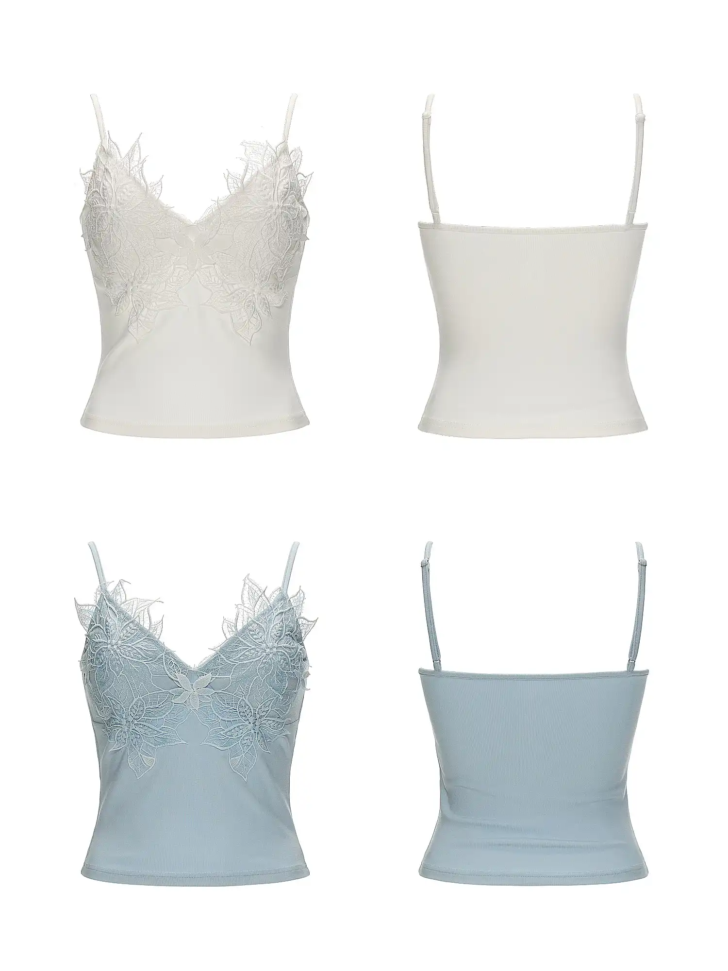 Deep V-Neck Lace Overlay Camisole Top - Image 5