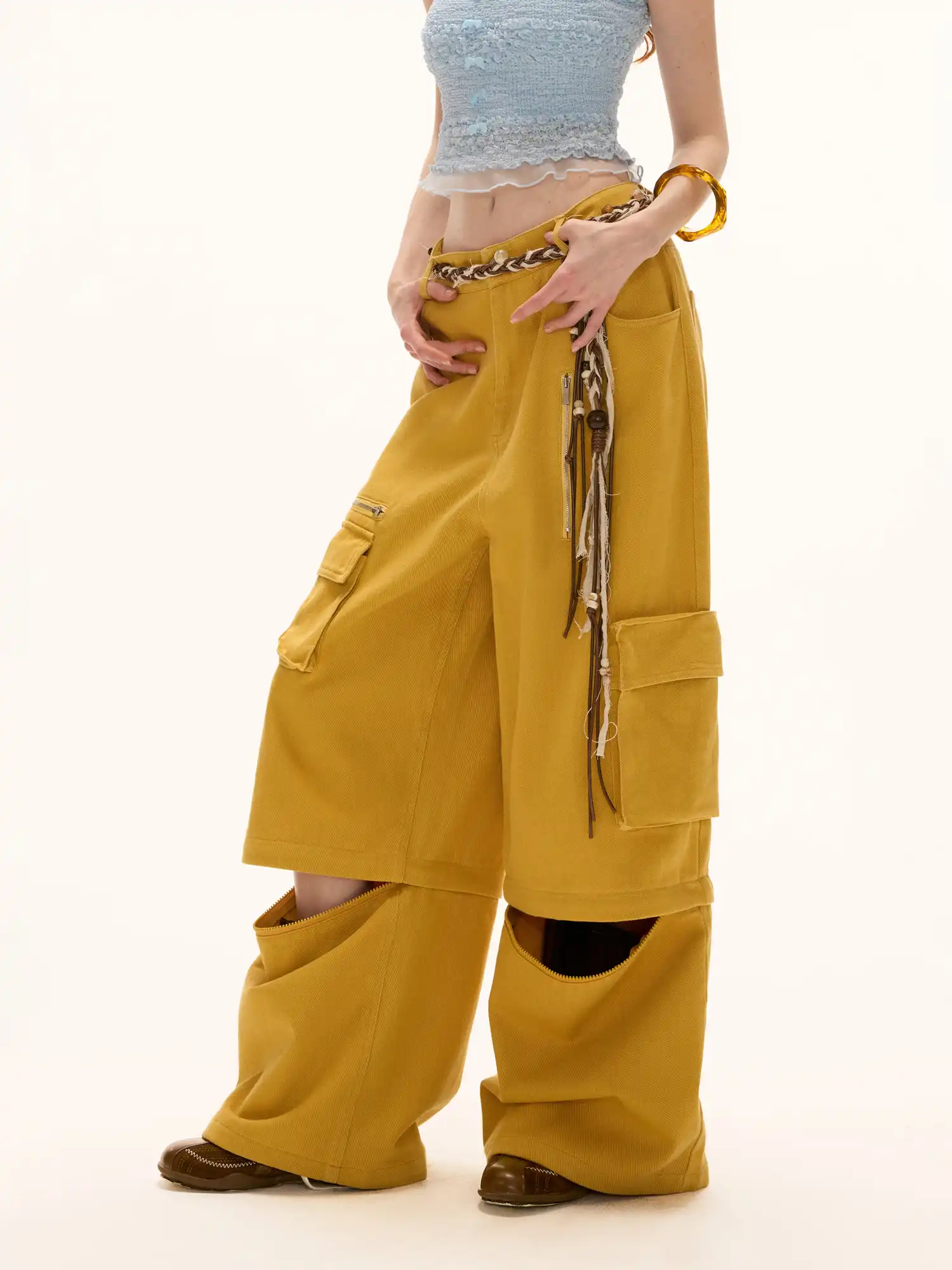 Detachable Cuff Cotton Cargo Pants - Image 4