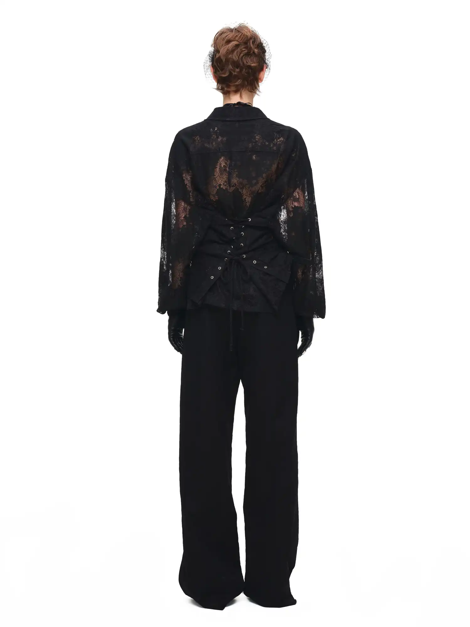 Distressed Lace-Panel Baggy Jeans - Image 13